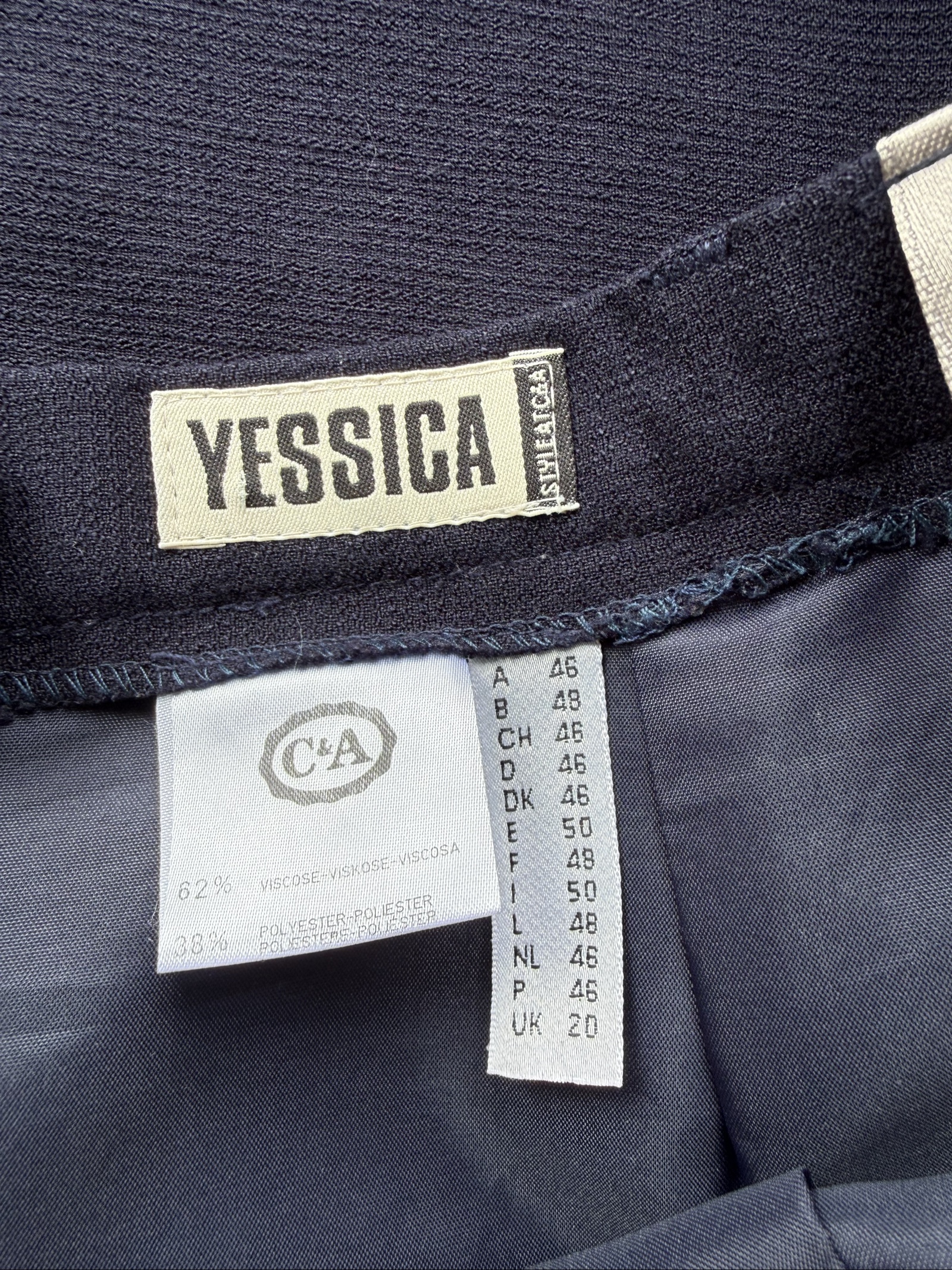 Yessica Navy Blue Classic Pencil Skirt UK 20 Viscose Blend Workwear image 2