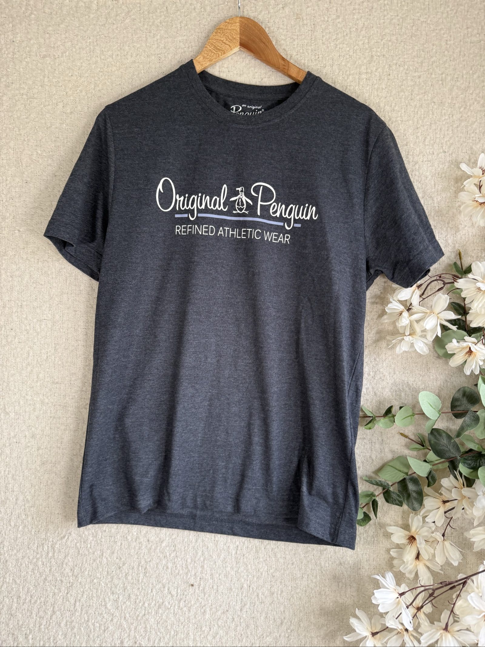 Original Penguin Charcoal Grey Refined Athletic Wear T-Shirt Medium