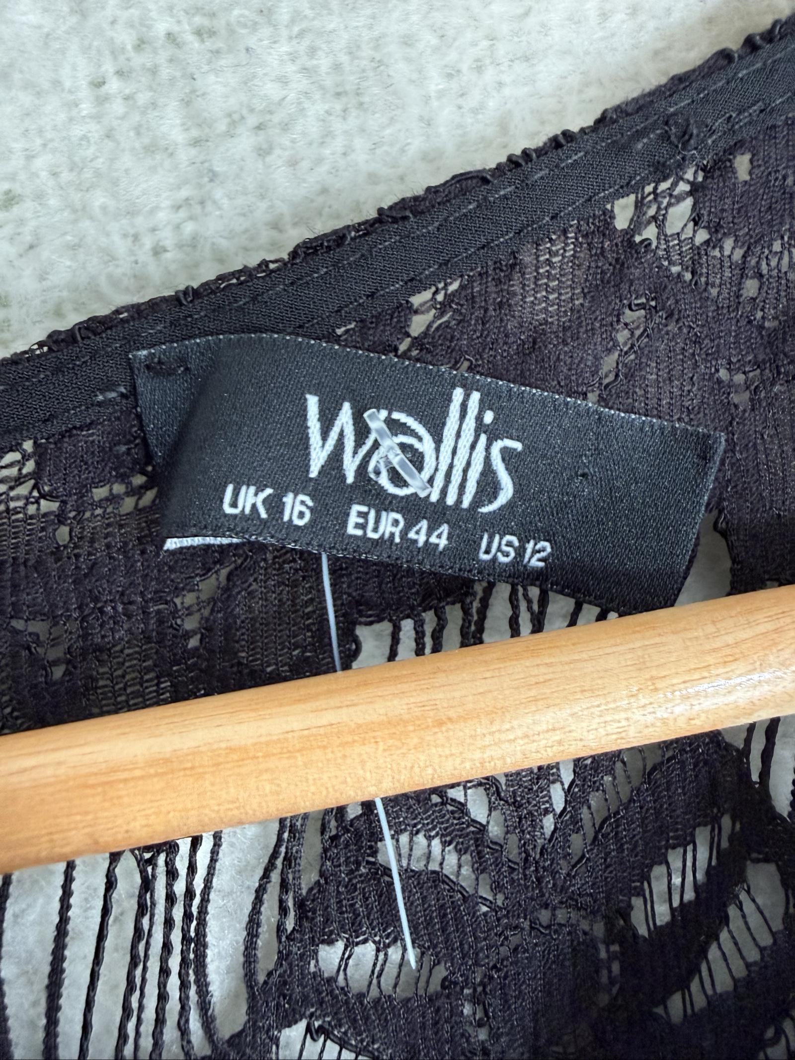 Wallis Black Lace Dress UK 16 Sheer Floral Design Elegant Occasion Wear image 3