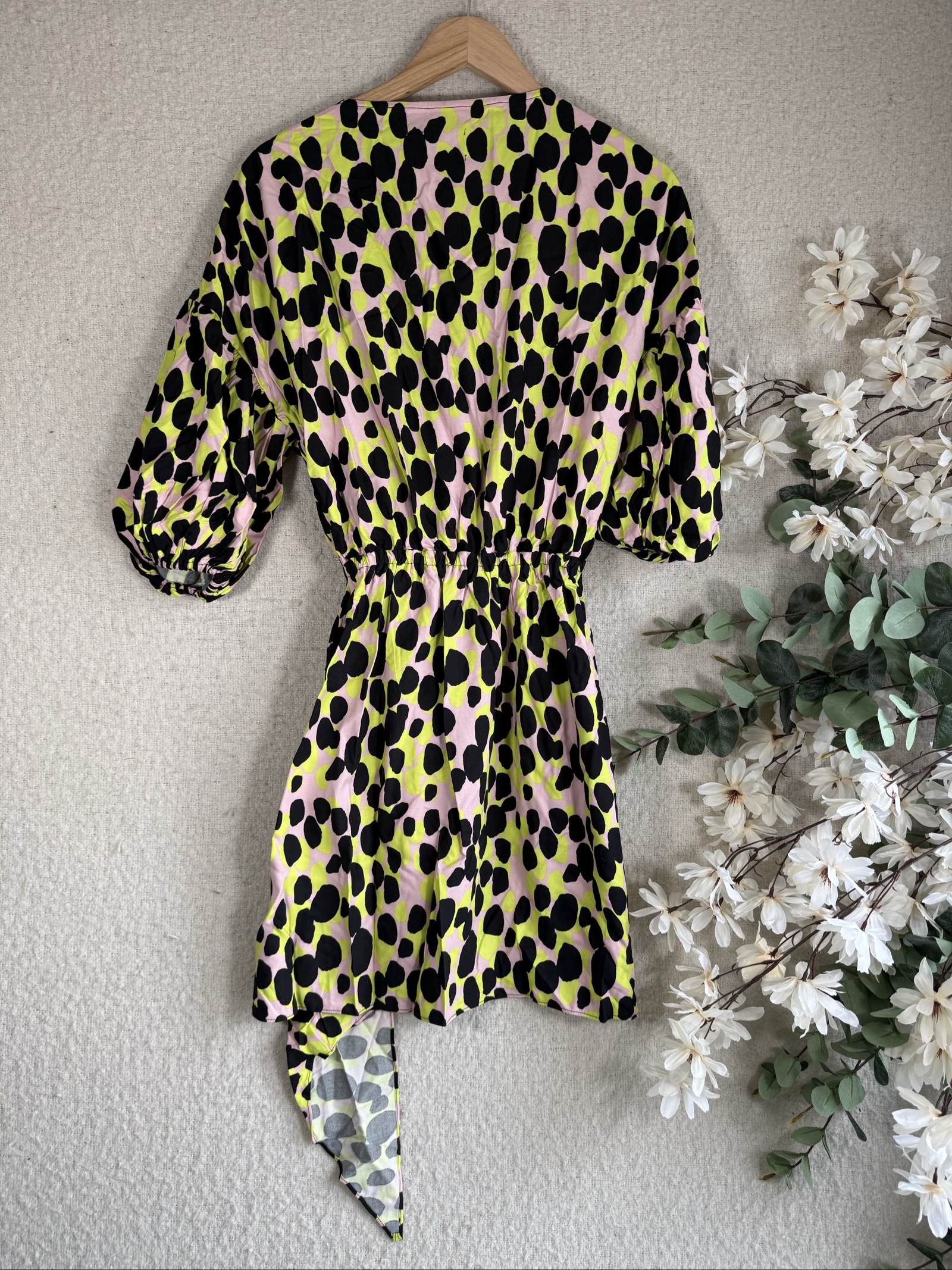 ASOS Multi Colour Animal Print Wrap Dress UK 6 Lightweight Viscose Summer image 4