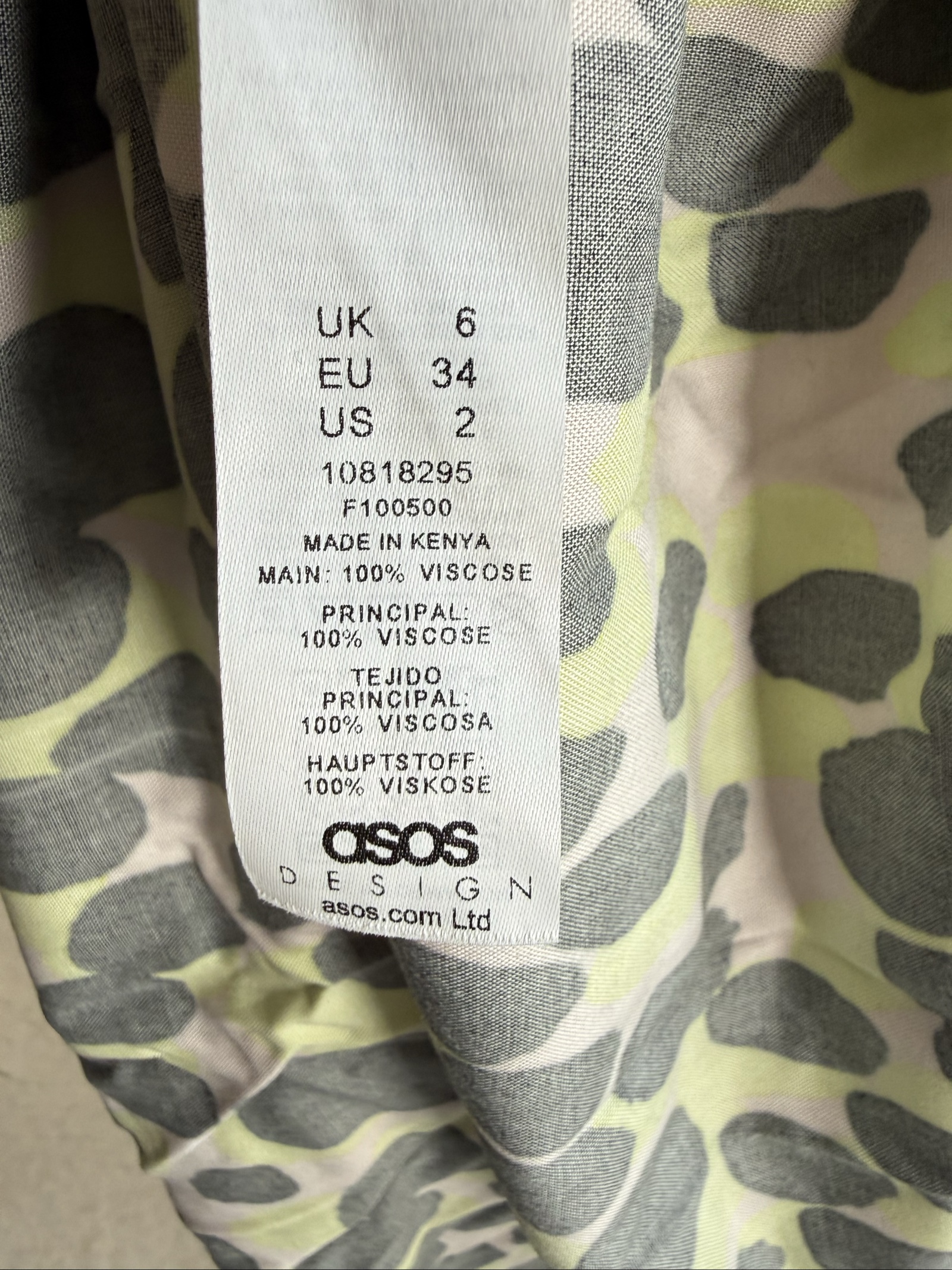 ASOS Multi Colour Animal Print Wrap Dress UK 6 Lightweight Viscose Summer image 5