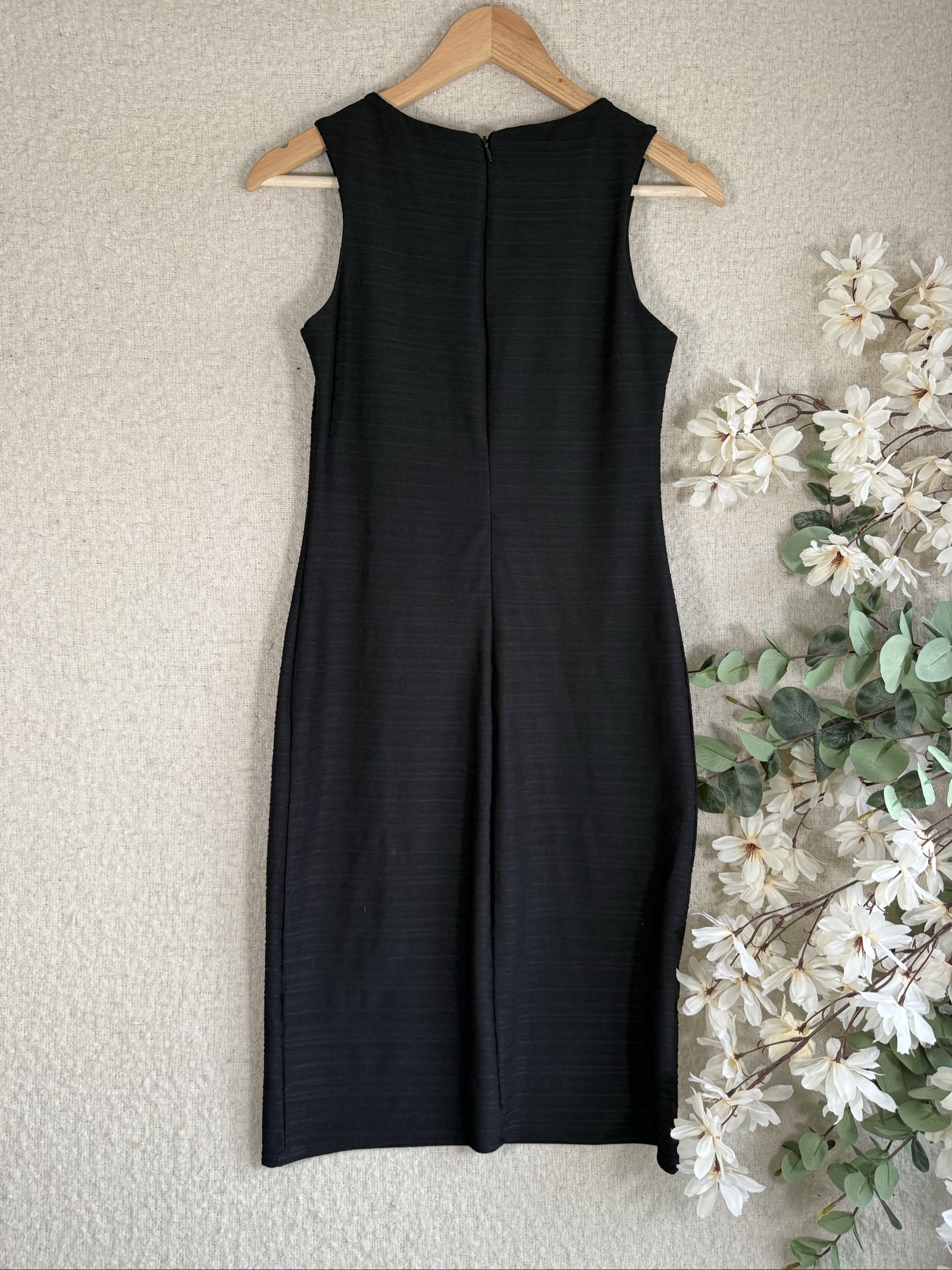 Next Black Sleeveless Shift Dress UK 10 Classic Elegant Occasion Midi image 4