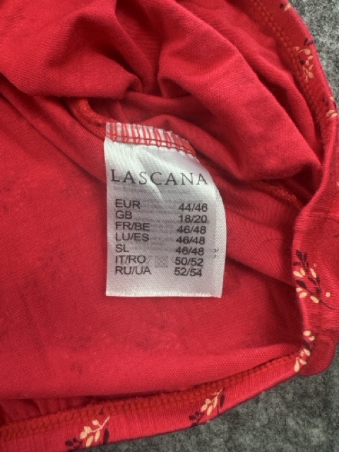 Lascana Red Floral Print Top GB 18/20 image 4
