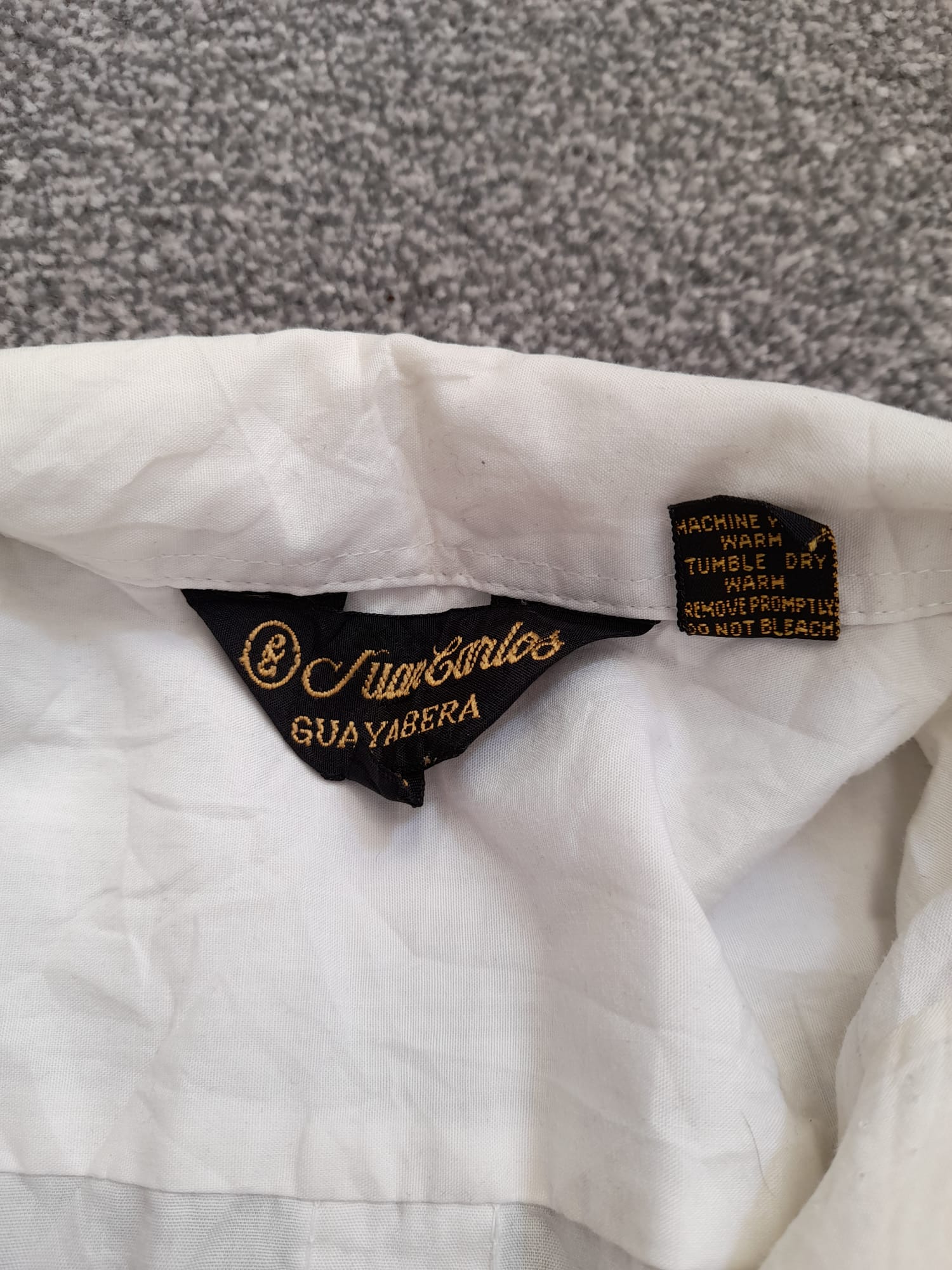 Juan Carlos White Guayabera Shirt Classic Embroidered XL image 2