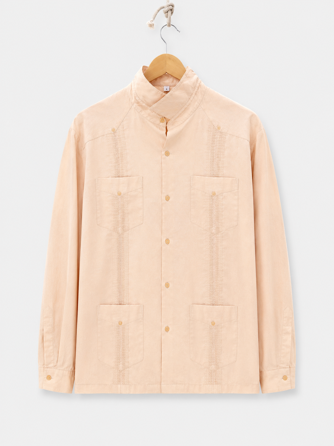 Renato Collection Beige Cotton Guayabera Shirt XL