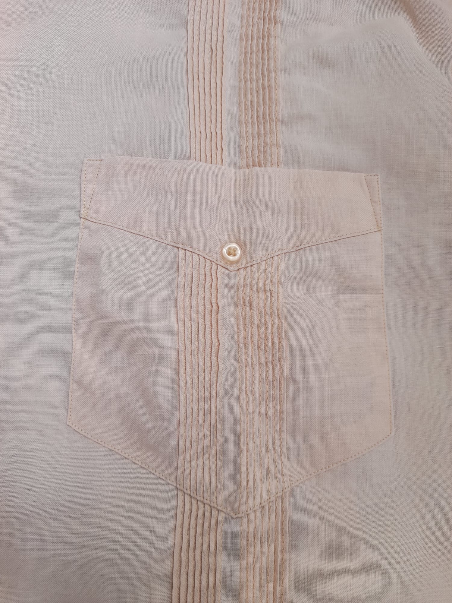 Renato Collection Beige Cotton Guayabera Shirt XL image 2