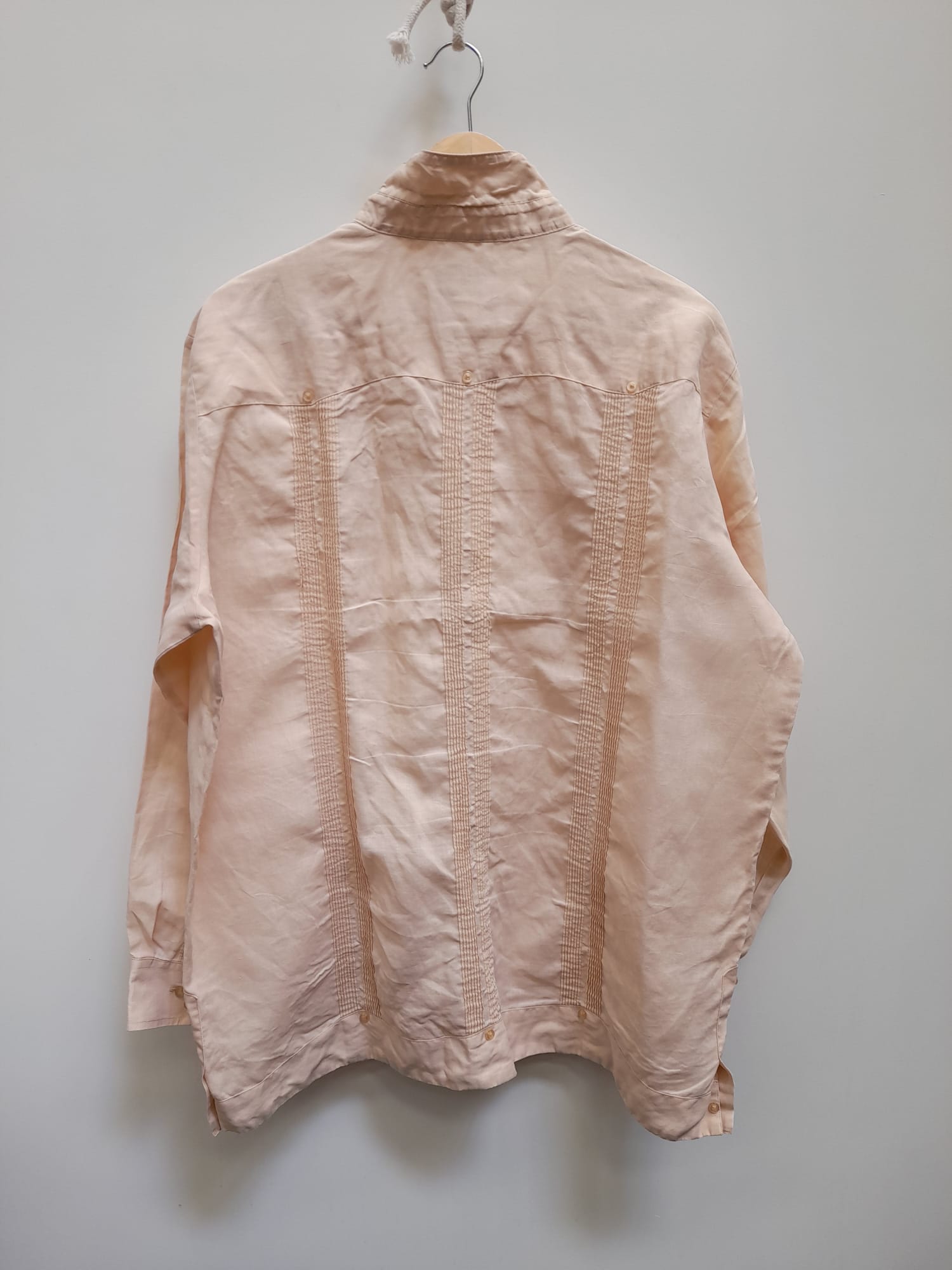 Renato Collection Beige Cotton Guayabera Shirt XL image 5