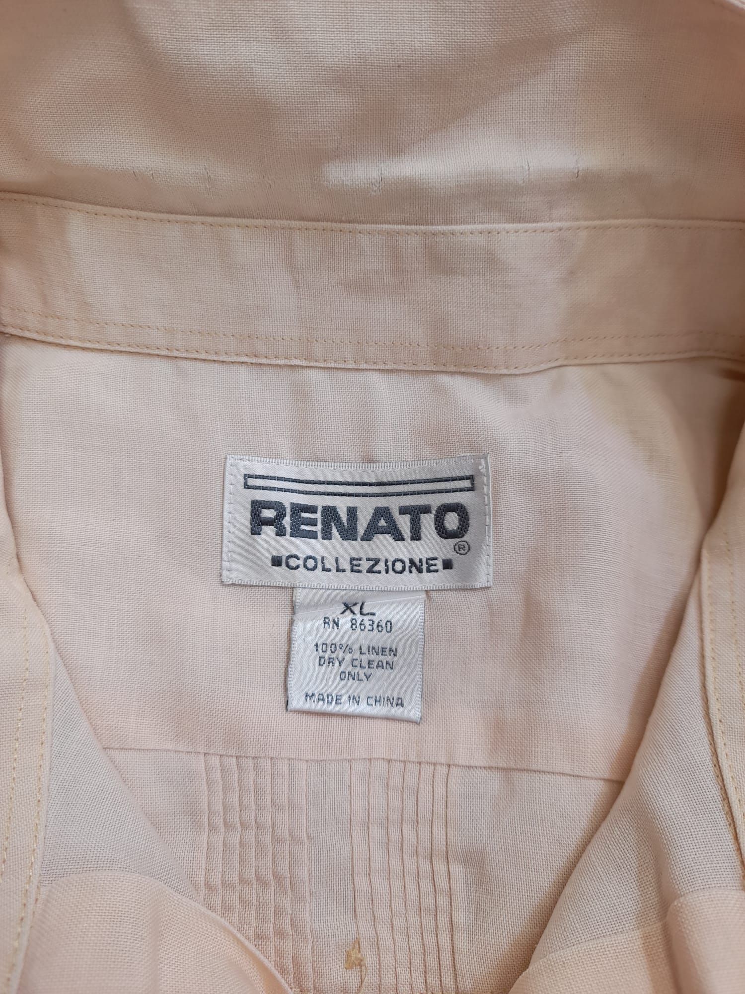Renato Collection Beige Cotton Guayabera Shirt XL image 6