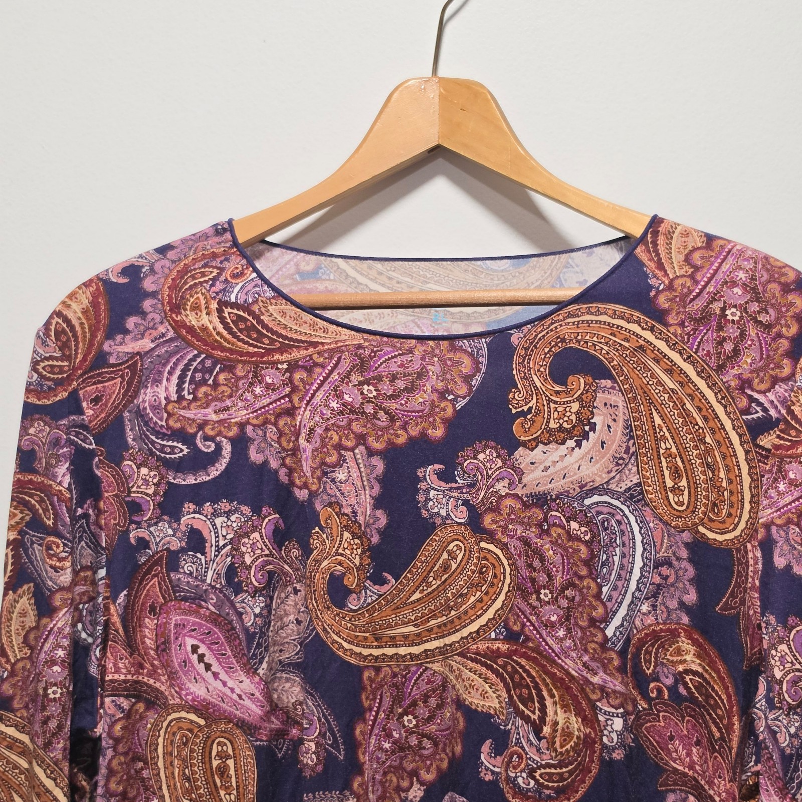 Multi Paisley Print Long Sleeve Top Size 2L image 2