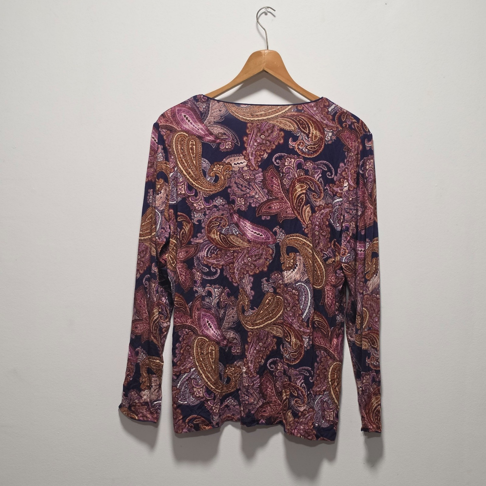 Multi Paisley Print Long Sleeve Top Size 2L image 5