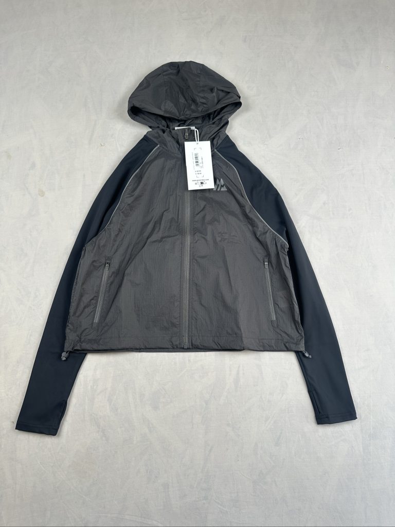 Montirex Grey & Black Vitality Jacket XS Lightweight Hooded Windbreaker