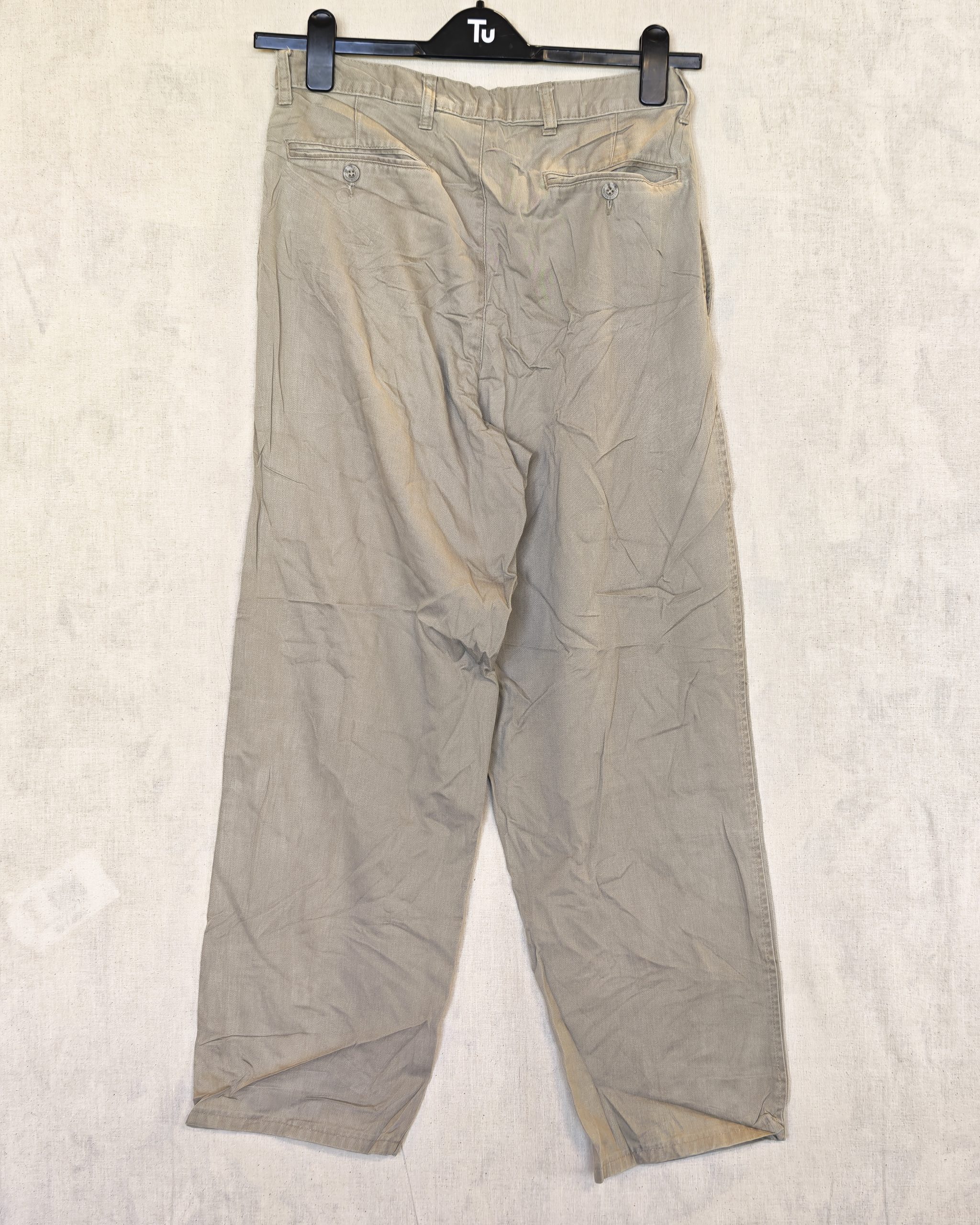 Eddie Bauer Beige Cotton Trousers 30 Waist Relaxed Fit image 3