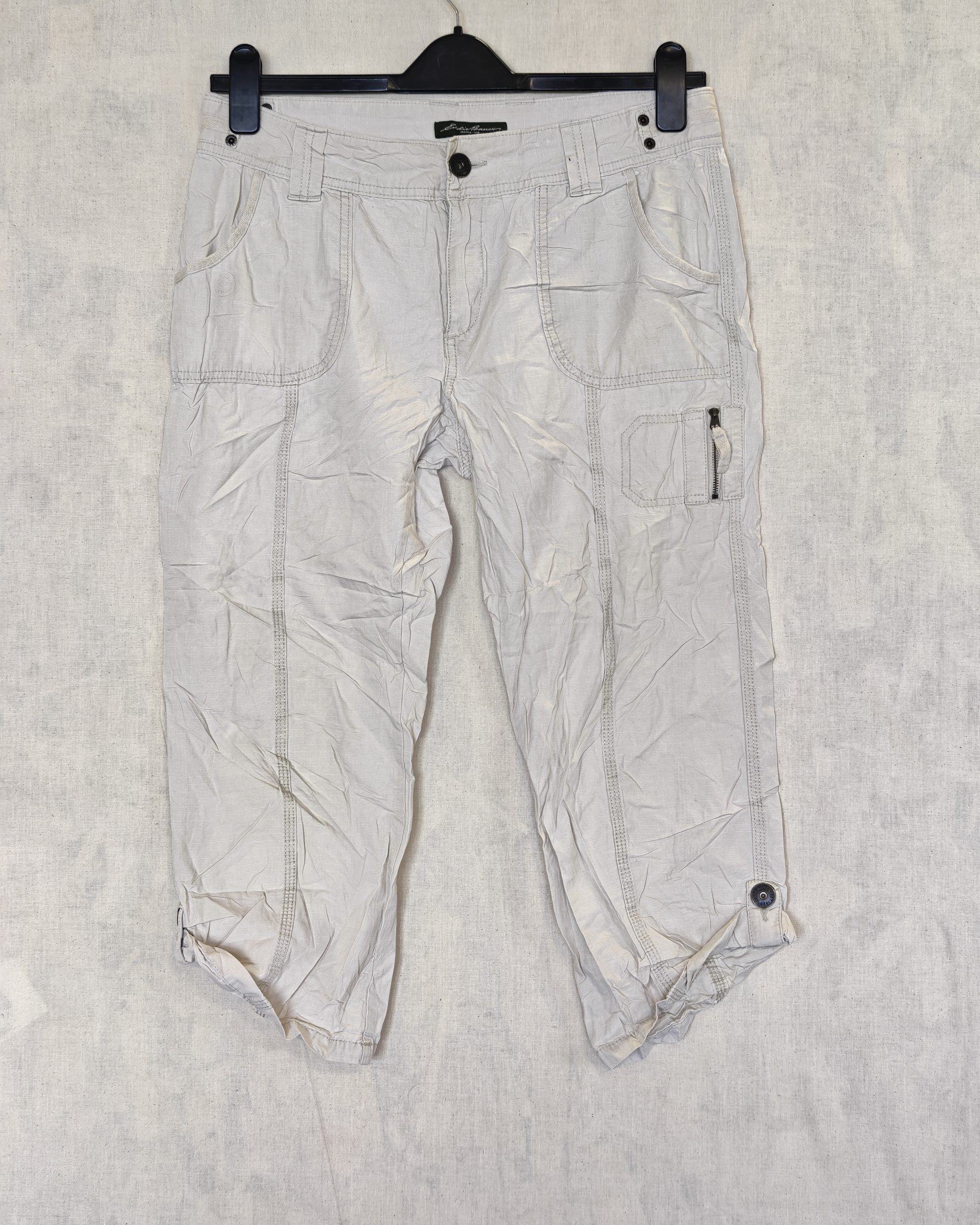 Eddie Bauer Beige Cargo Capris Size US 8/UK 12 Lightweight