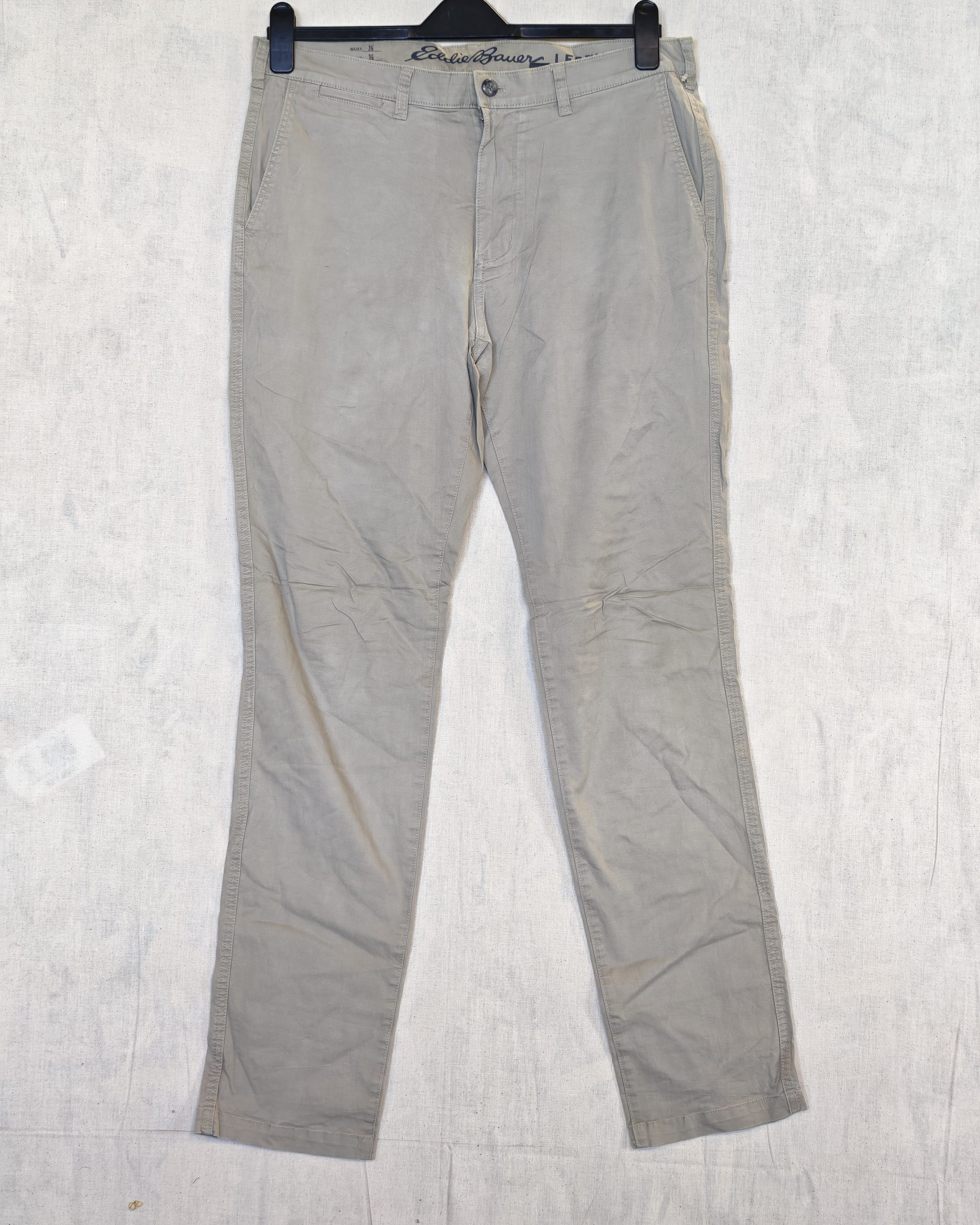 Eddie Bauer Beige Slim Fit Trousers 36 Waist 36 Length
