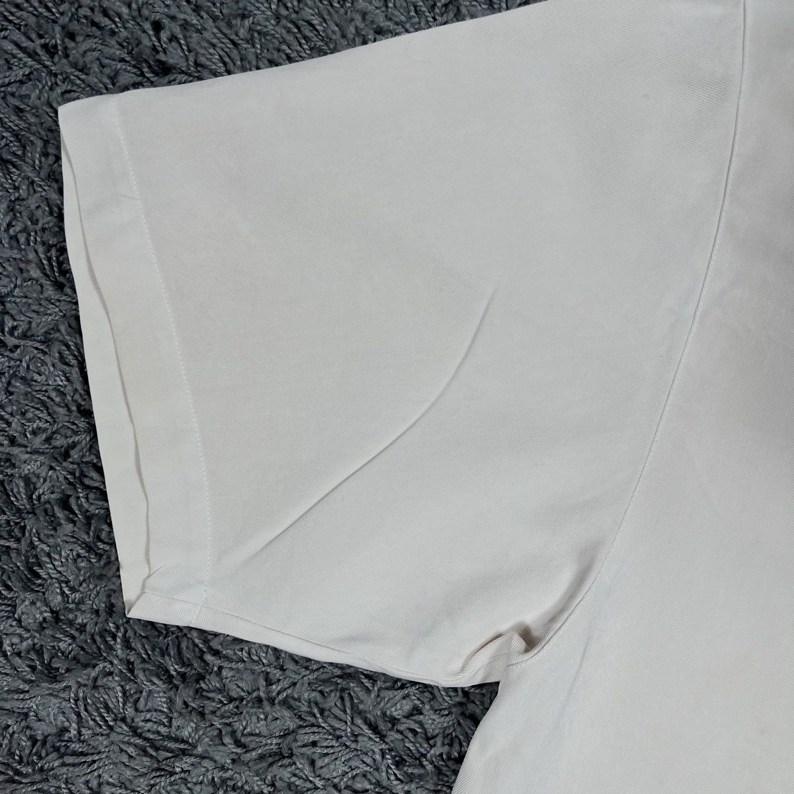 Eagle of Wool Cream Silk Button-Up Shirt XL Large Pocket Short Sleeve image 3
