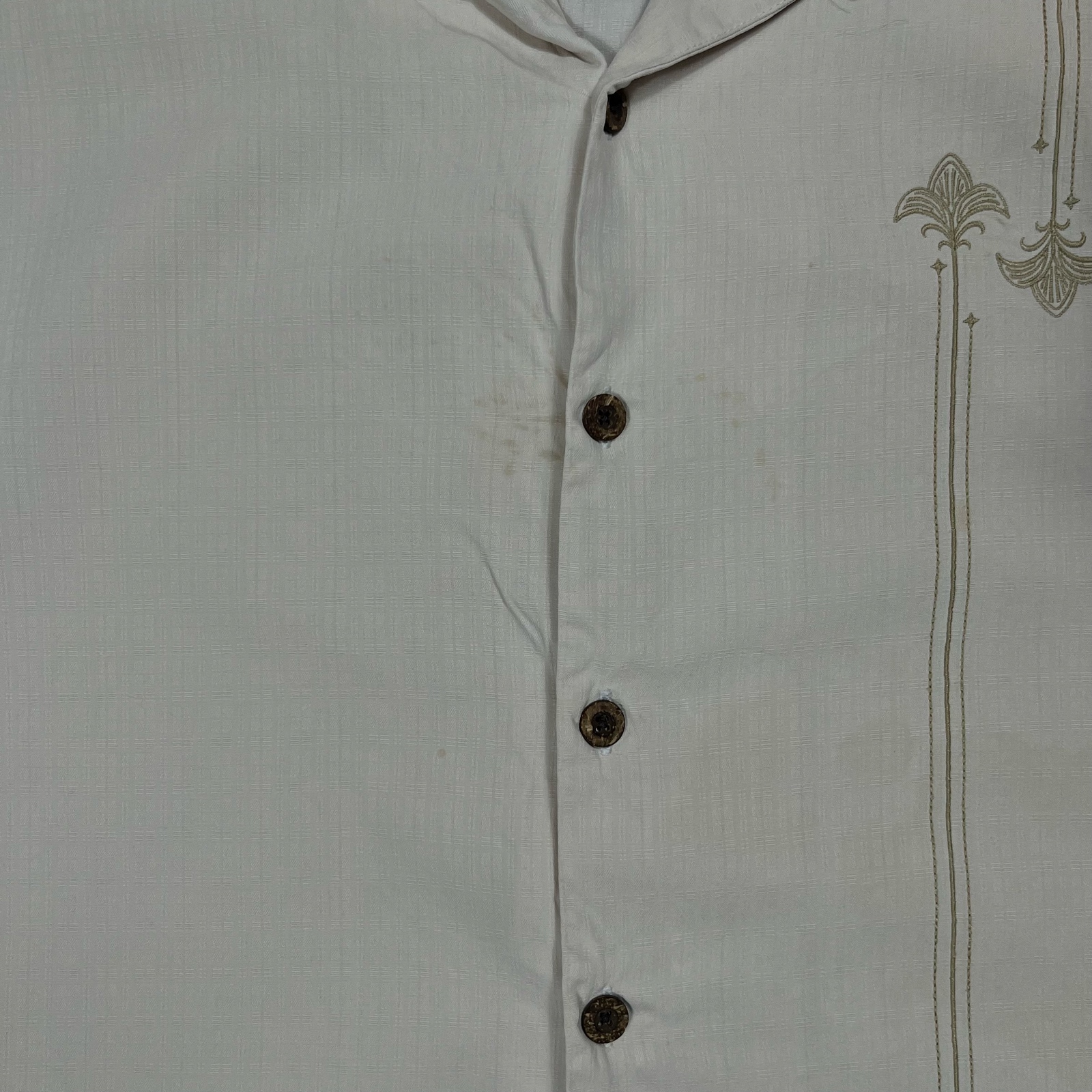 Tommy Bahama Cream Silk Short Sleeve Shirt M image 6