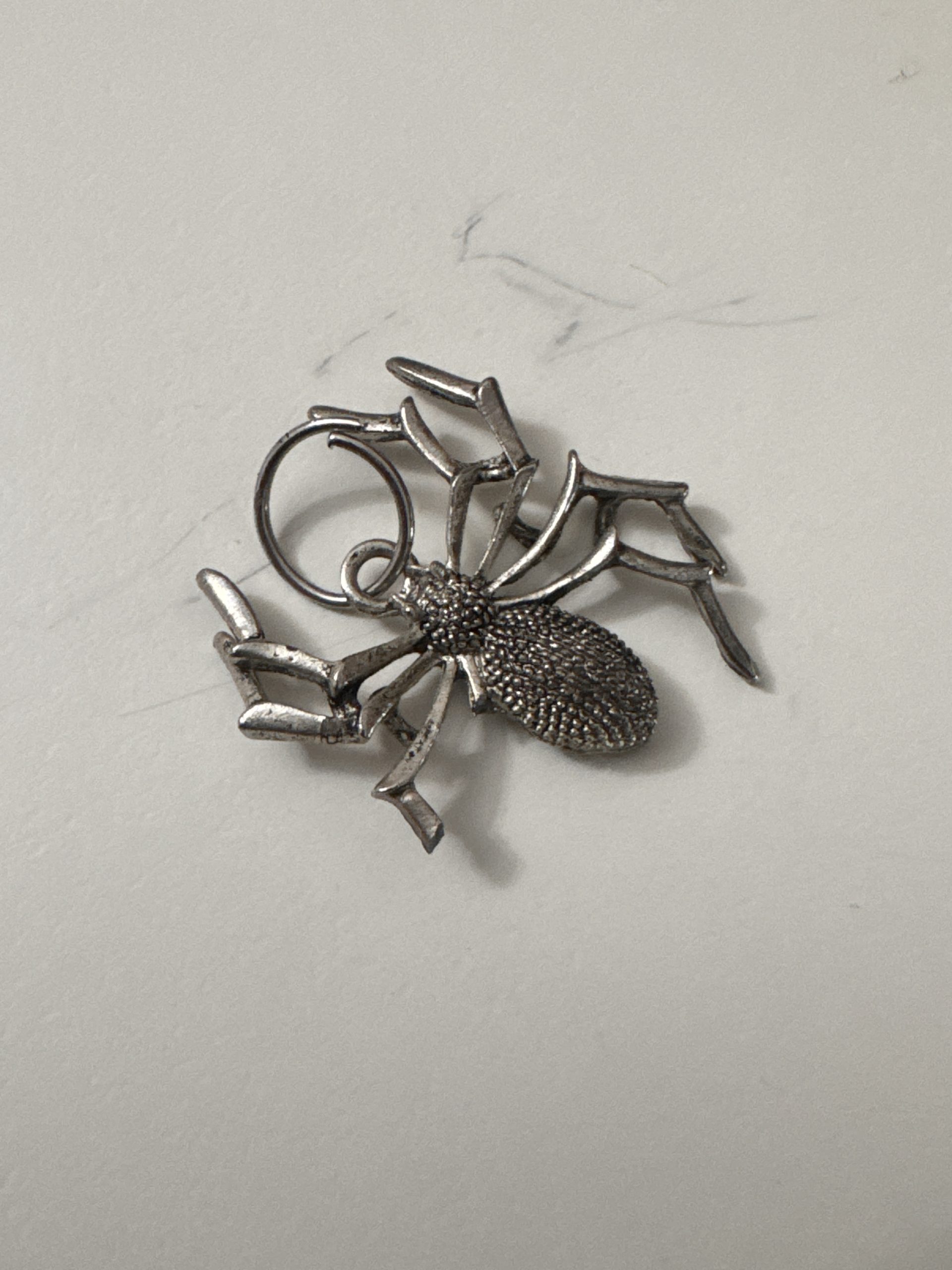 Silver Tone Spider Keyring 4 cm Metal Keychain Jewellery