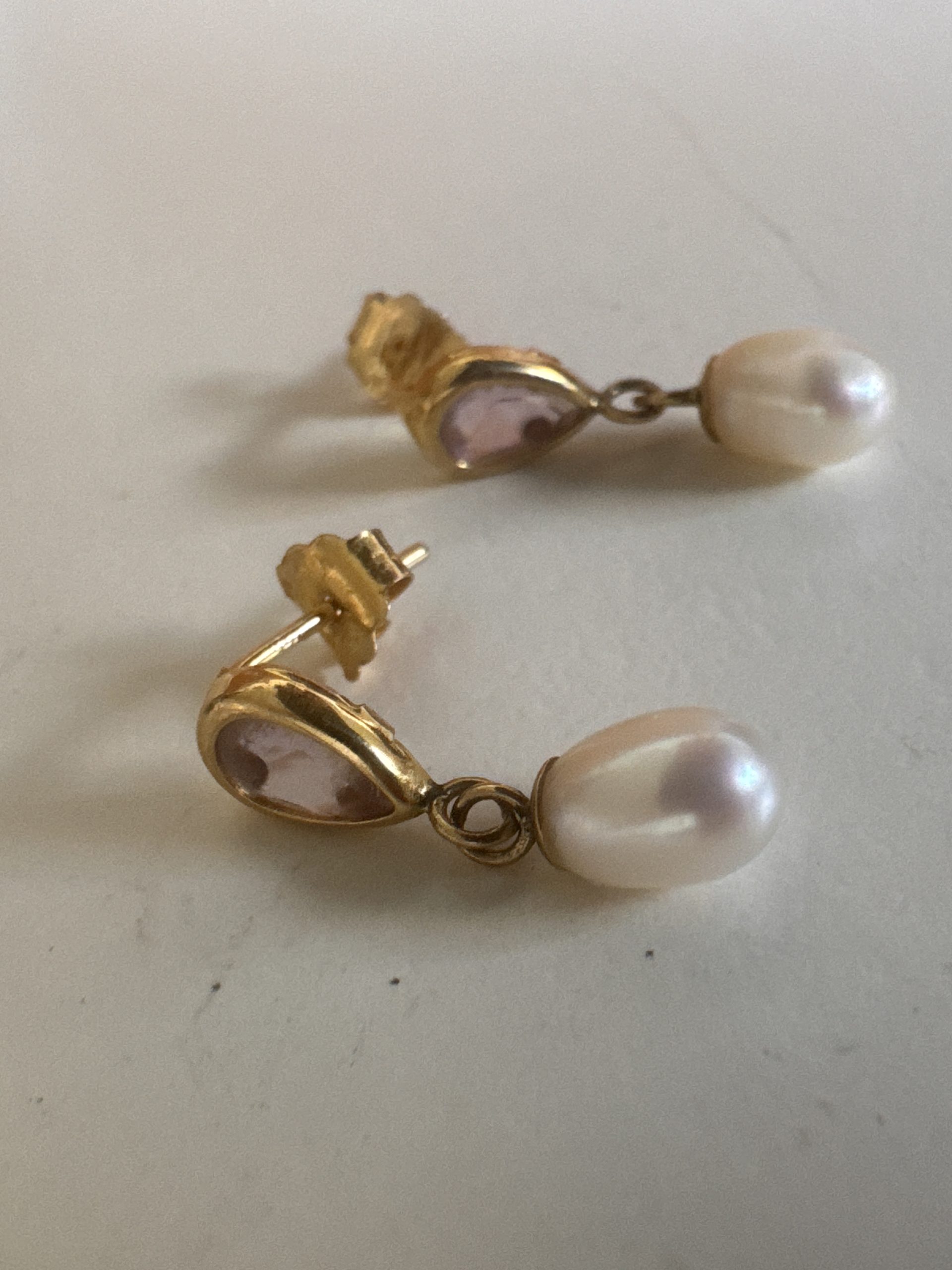 Jersey Pearl Gold 14K Pearl Drop Earrings gold 375 Jewellery