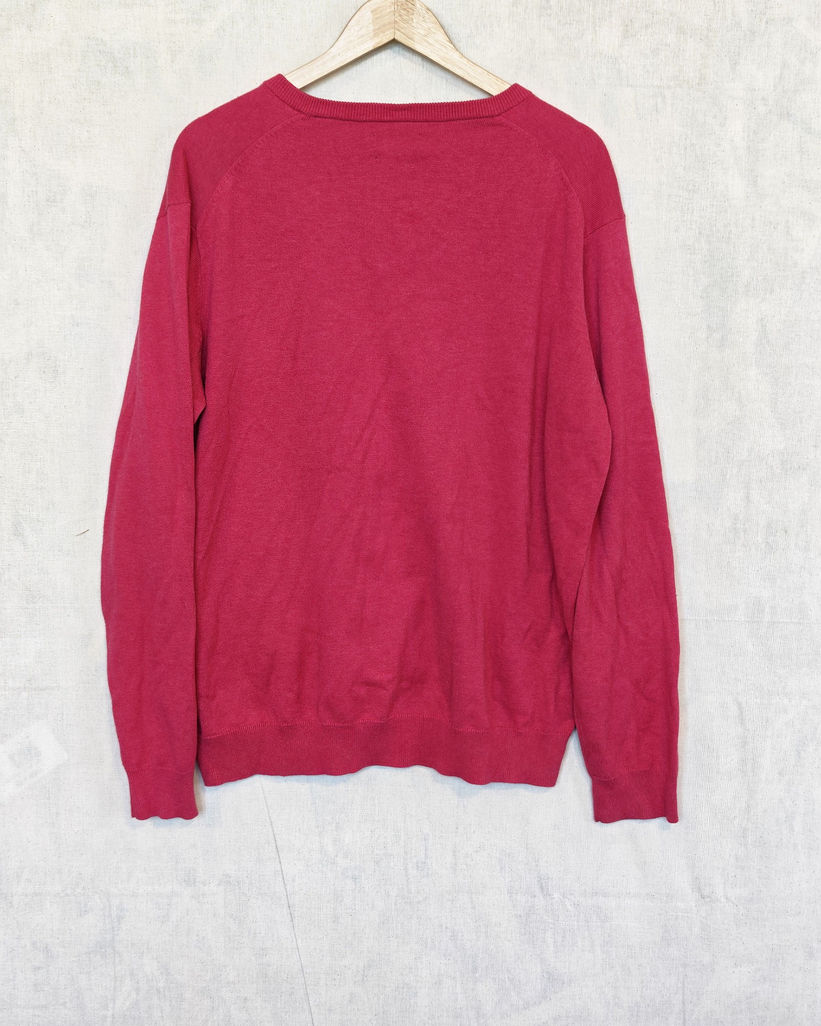 Gant Red Cotton V-Neck Jumper XL image 4