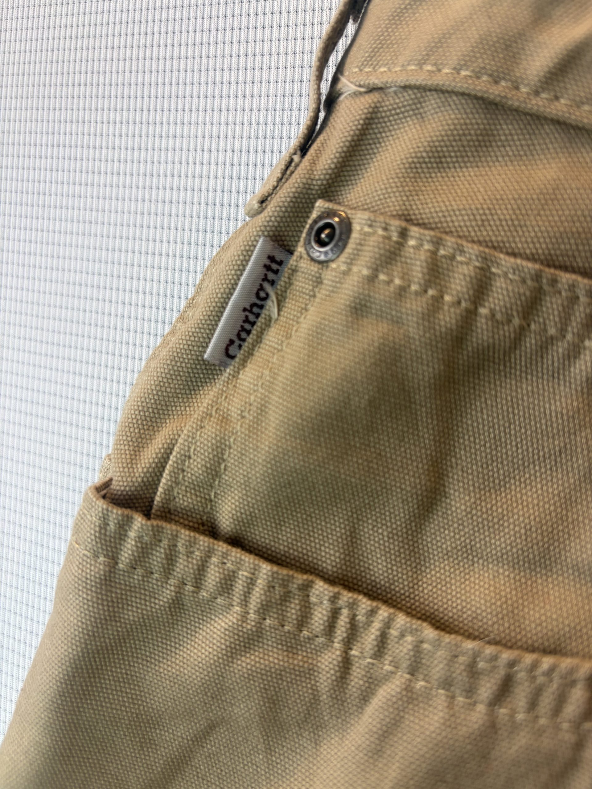 Carhartt WB159 Women's Carpenter Dungaree Trousers Khaki Tan Size 14x30 Relaxed Fit Cotton image 3