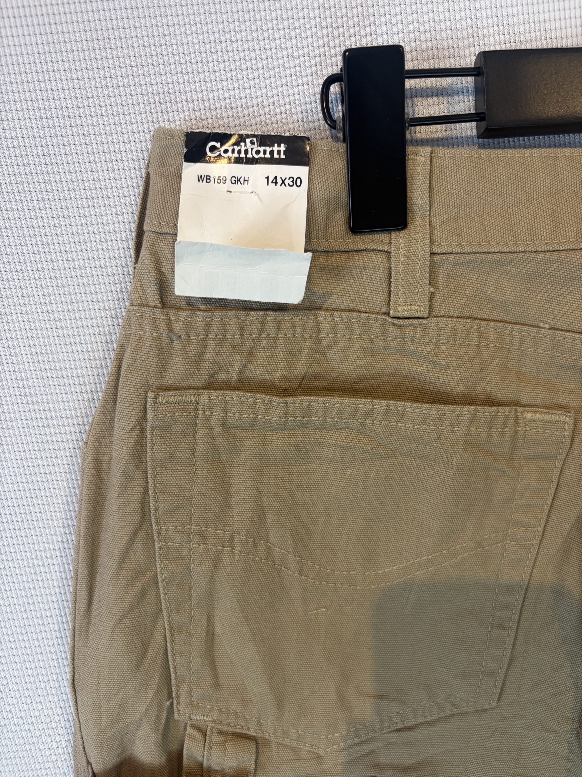 Carhartt WB159 Women's Carpenter Dungaree Trousers Khaki Tan Size 14x30 Relaxed Fit Cotton image 6