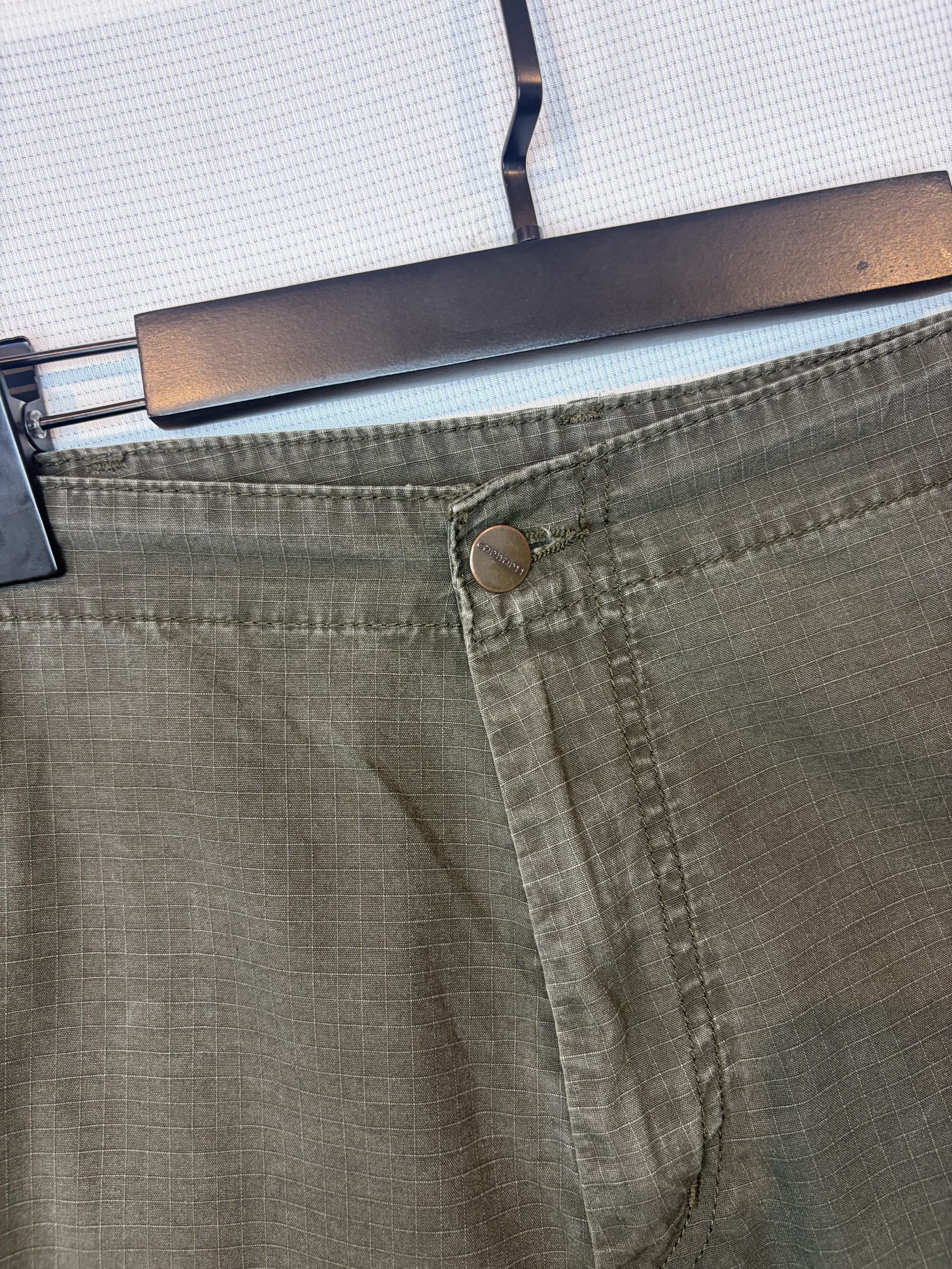 Carhartt WIP Regular Cargo Trousers Olive Green Ripstop 38x32 100% Cotton Ripstop image 2