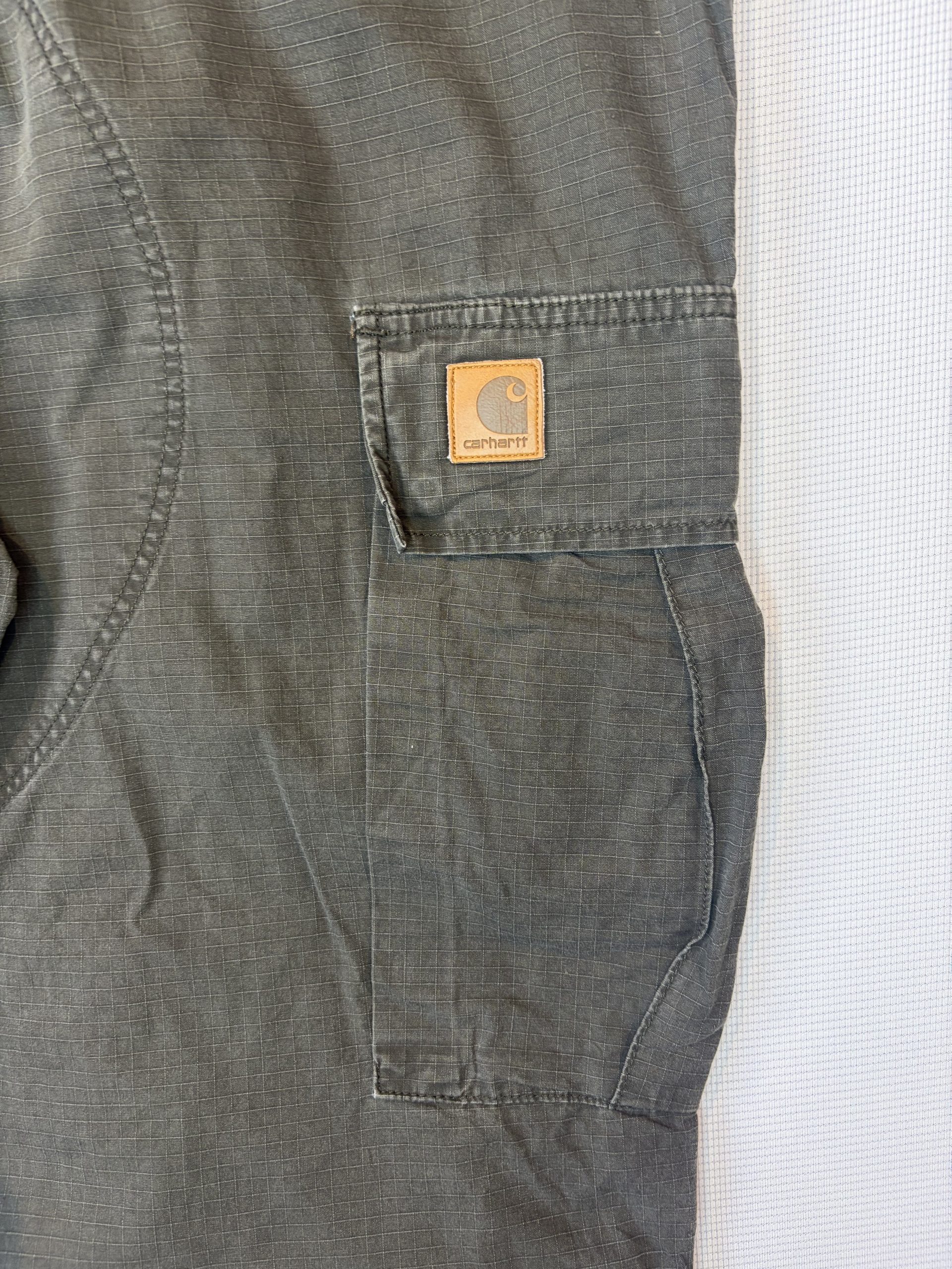 Carhartt WIP Regular Cargo Trousers Olive Green Ripstop 38x32 100% Cotton Ripstop image 6