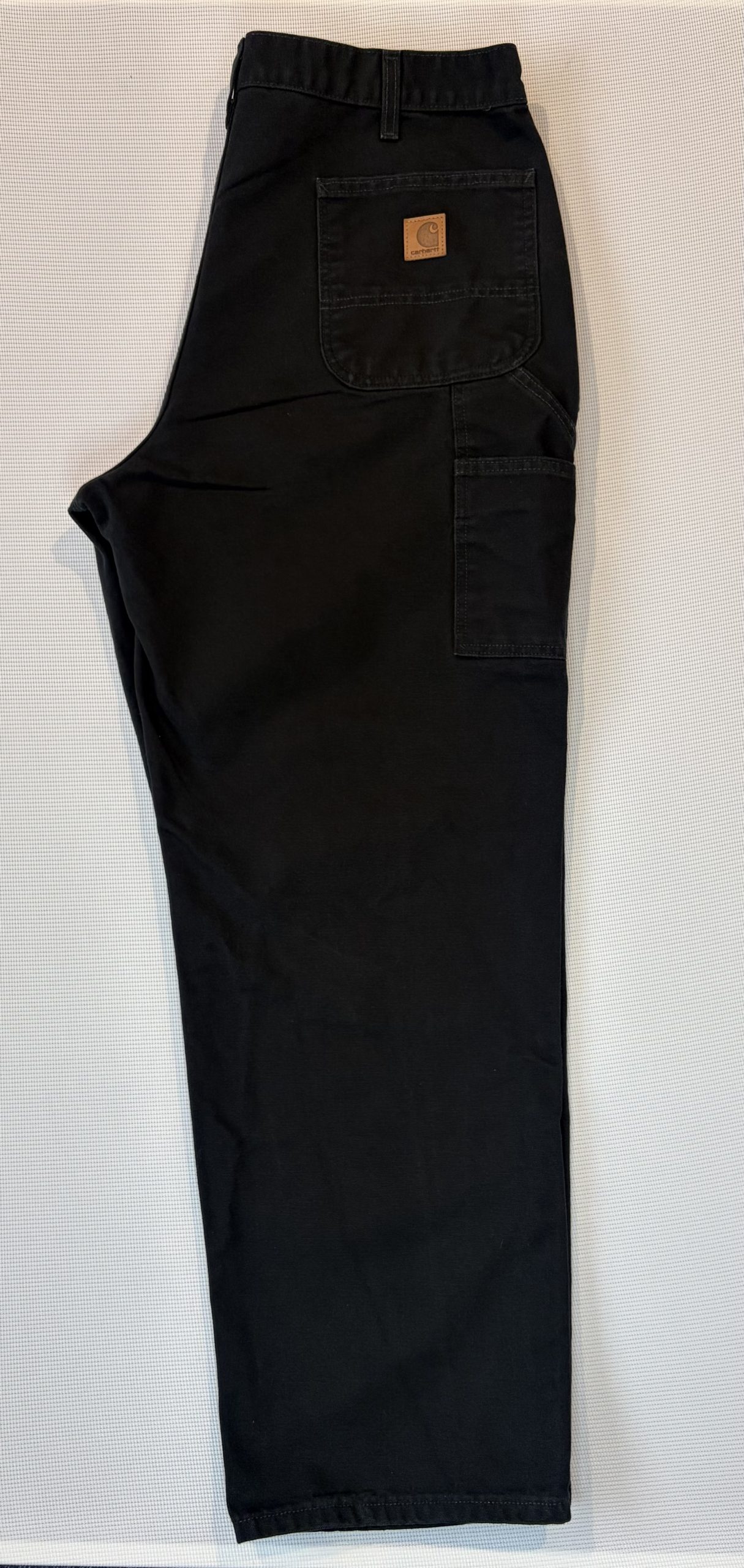 Vintage Carhartt B11 Loose Original Fit Dungaree Carpenter Trousers Faded Black 38x32 image 2