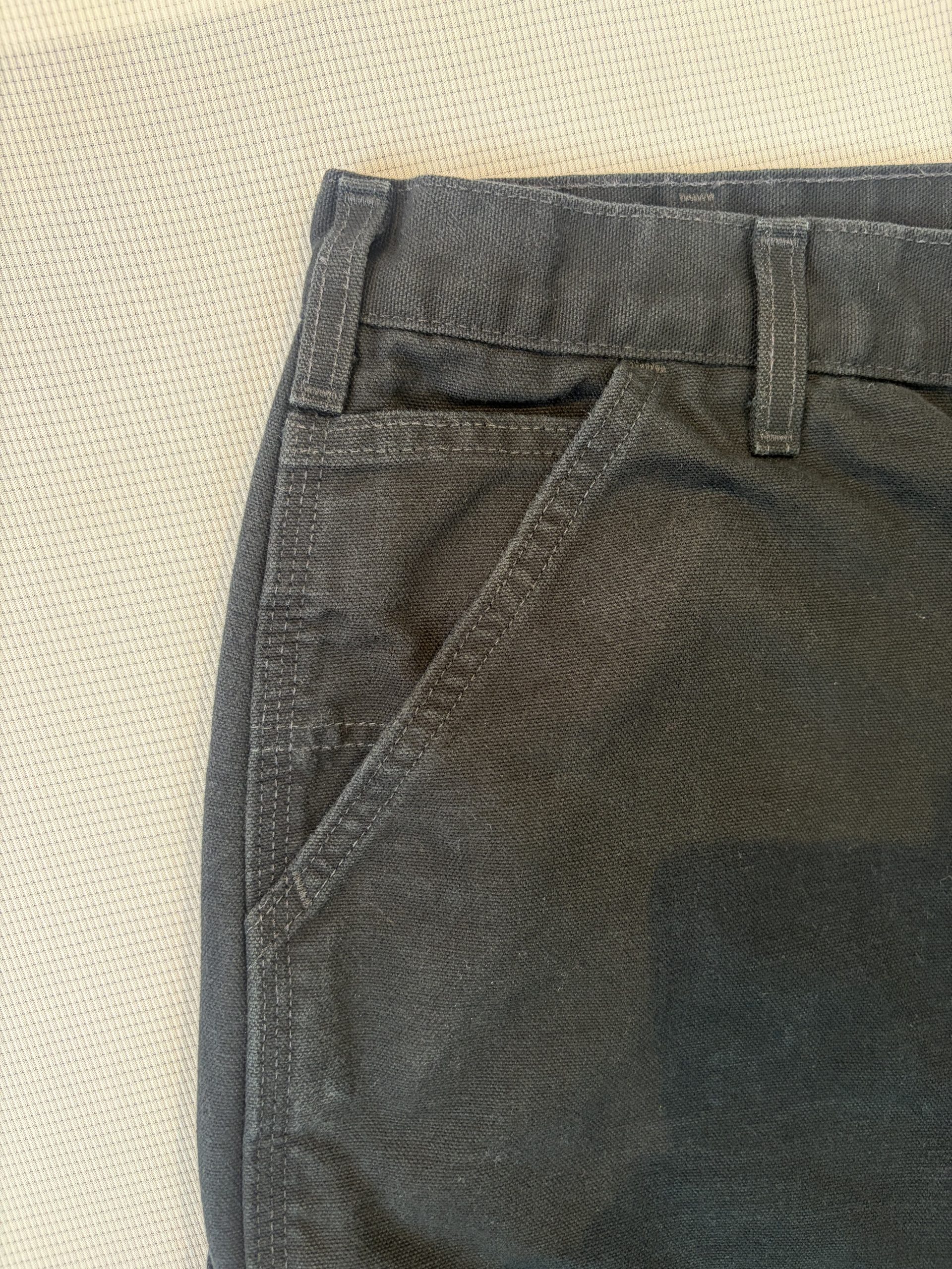 Vintage Carhartt B11 Loose Original Fit Dungaree Carpenter Trousers Faded Black 38x32 image 4