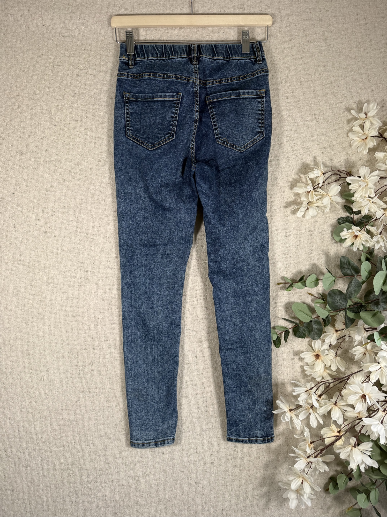 New Look Emilee Blue Denim Skinny Jeans UK 8 High Waist Classic Style image 4