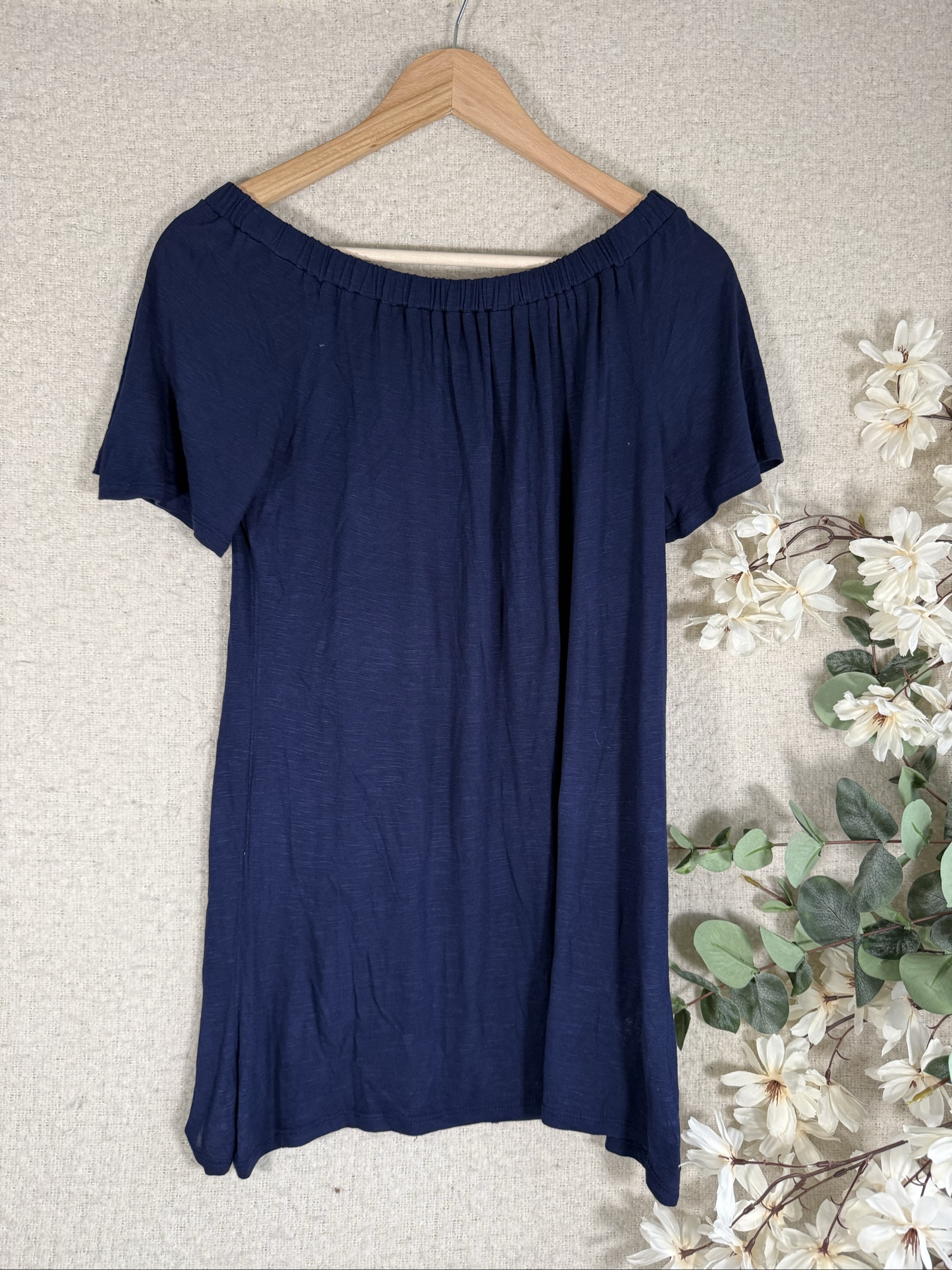 George Navy Blue Off Shoulder Casual T-Shirt Dress UK 12 Soft Fabric image 4