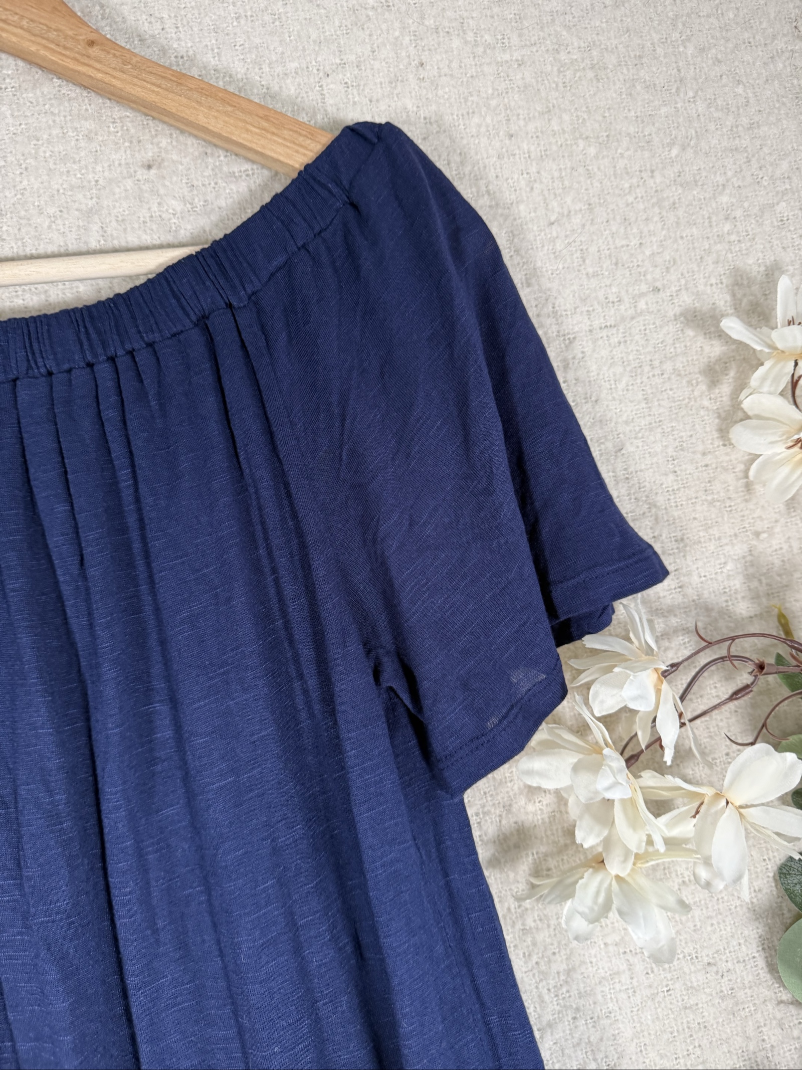 George Navy Blue Off Shoulder Casual T-Shirt Dress UK 12 Soft Fabric image 2