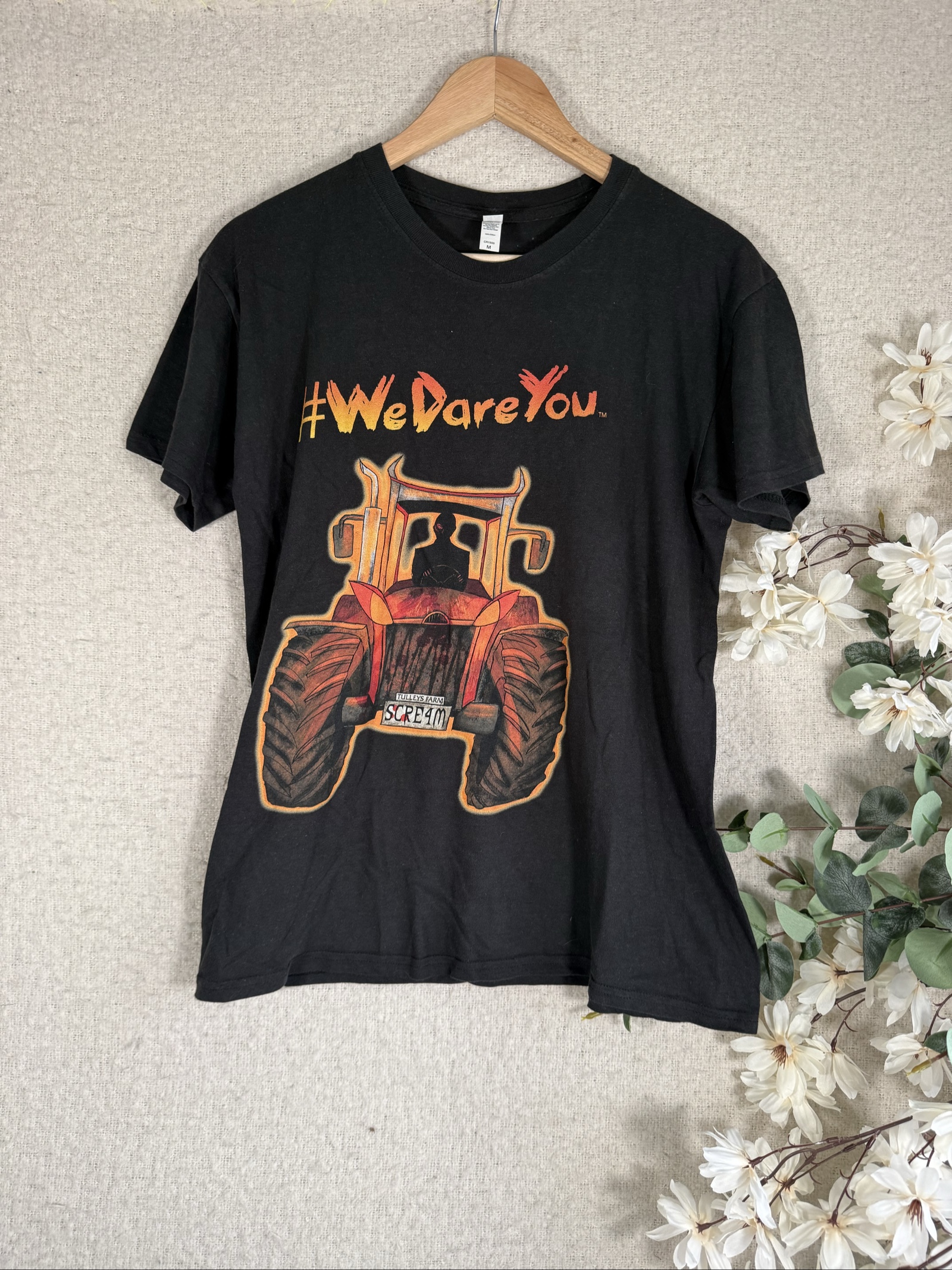 Casual Classics Black Scream Tractor Graphic Cotton T-Shirt Medium UK M