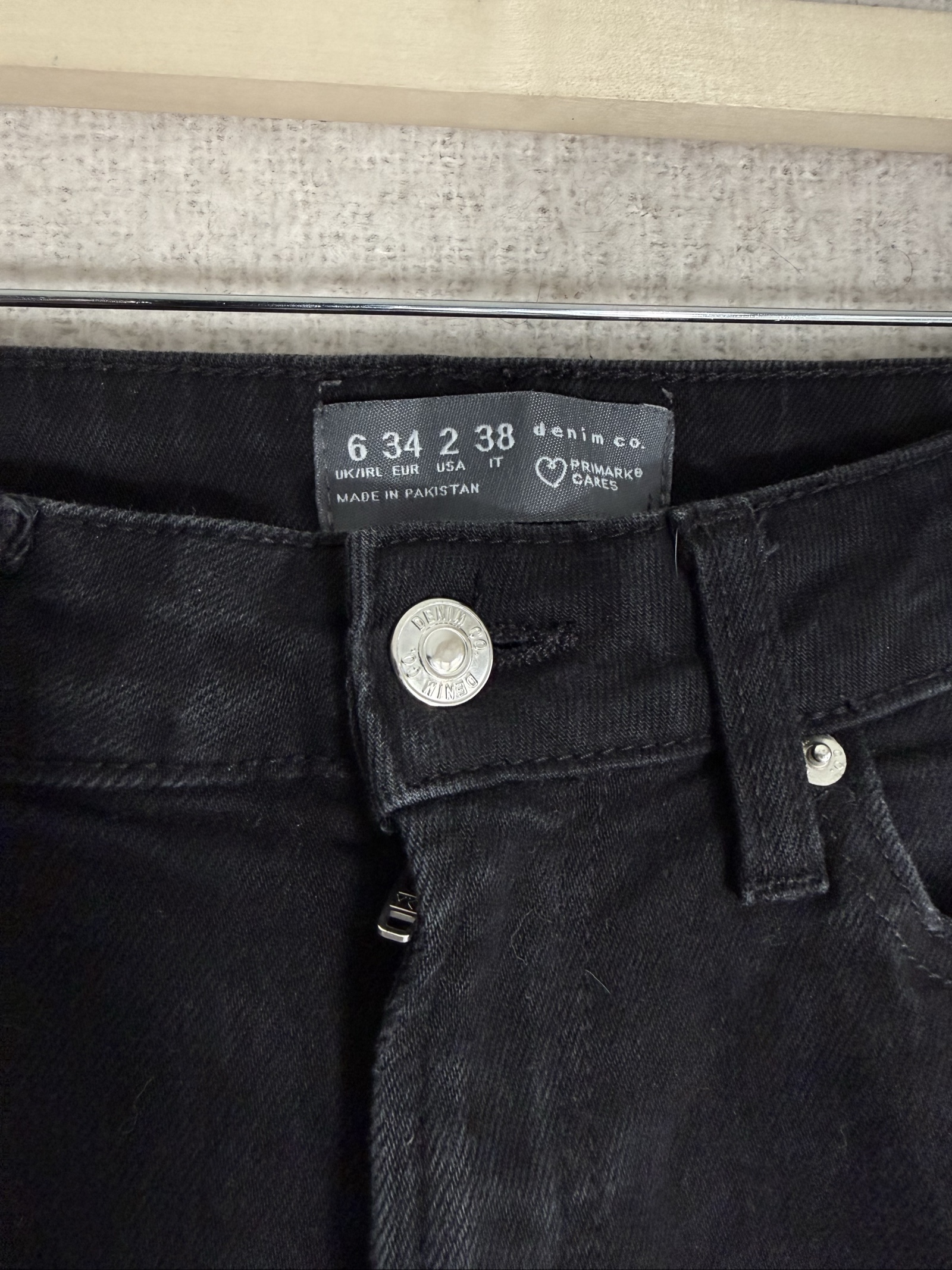 Primark Black Distressed Skinny Jeans UK 6 Denim Co. Ripped Detail image 3