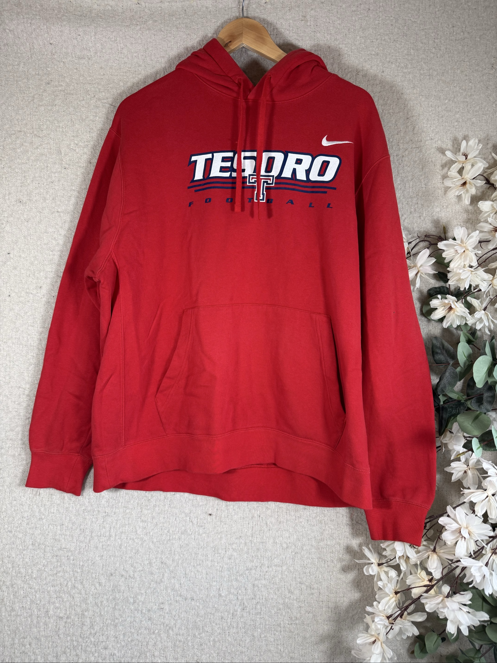 Nike Red Tesoro Football Hoodie Sweatshirt XL Casual Pullover Style