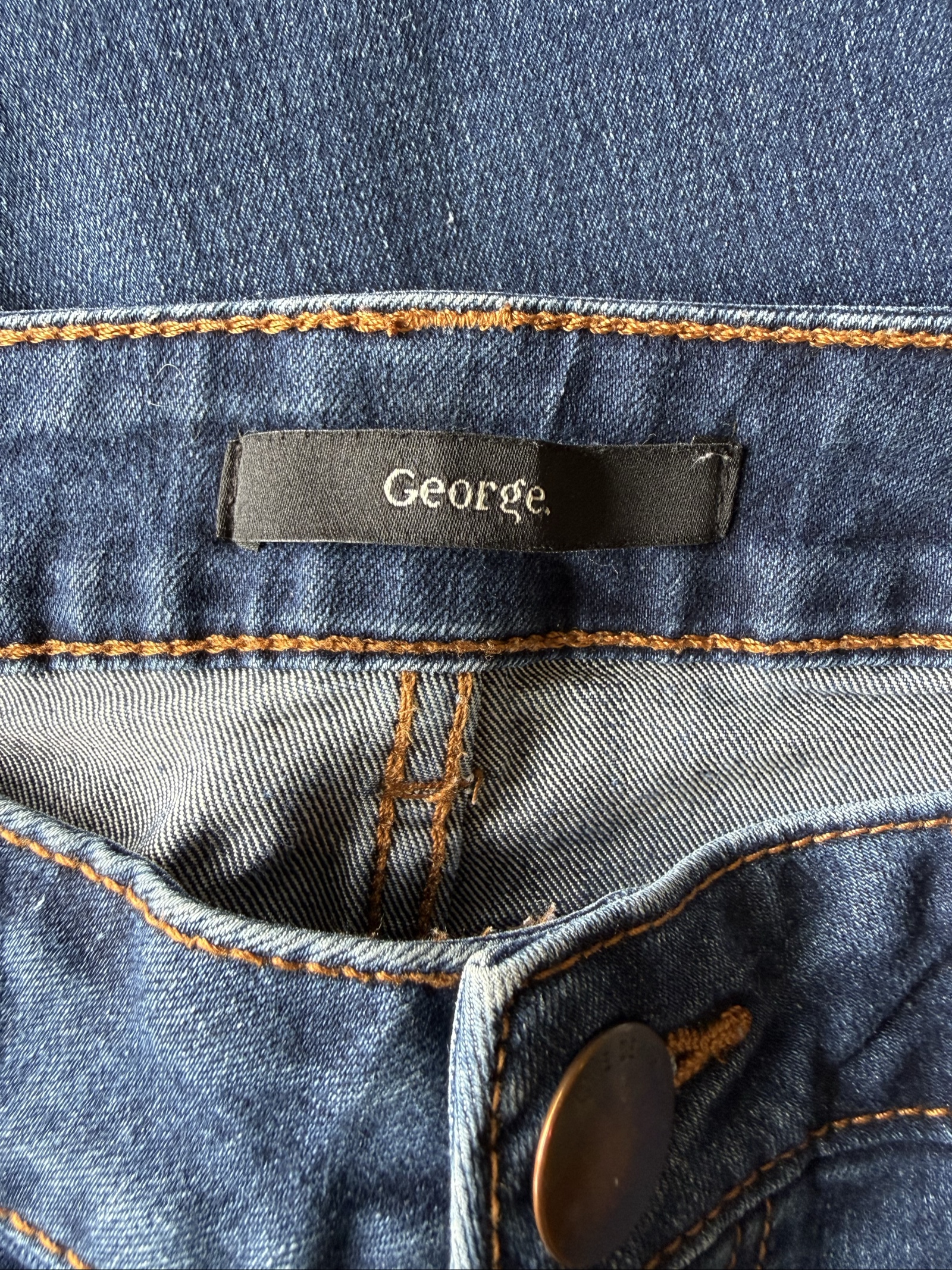 George Dark Blue Denim Skinny Jeans UK 8 High Waist Comfortable Fit image 3