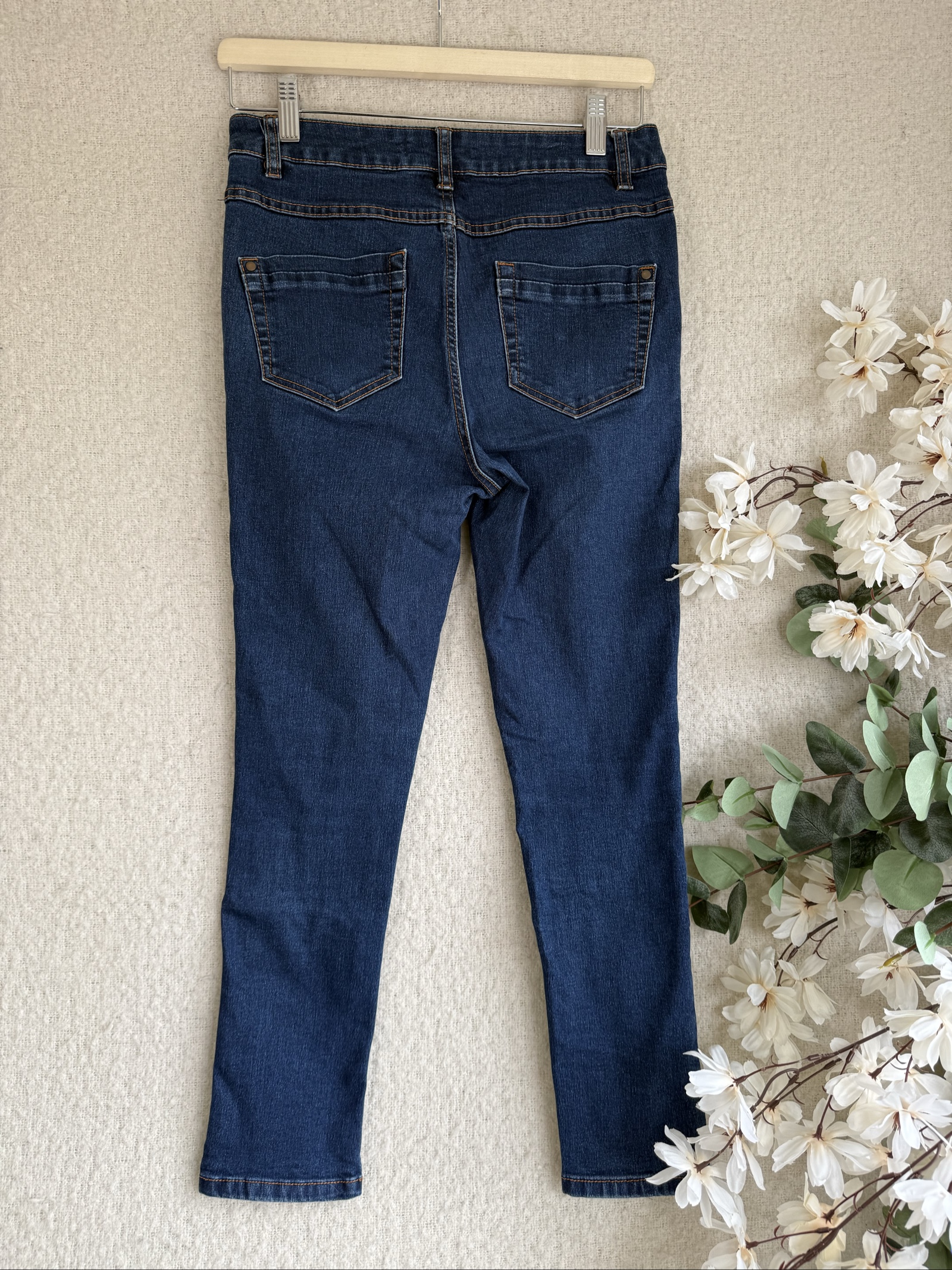 George Dark Blue Denim Skinny Jeans UK 8 High Waist Comfortable Fit image 4