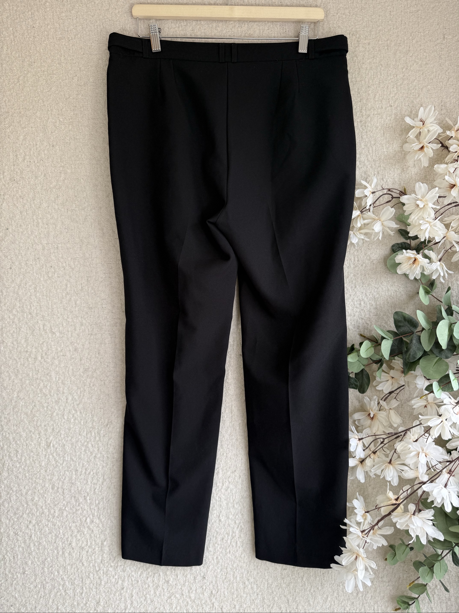 Peacocks Black Straight Leg Trousers UK 14S Elegant Workwear image 5