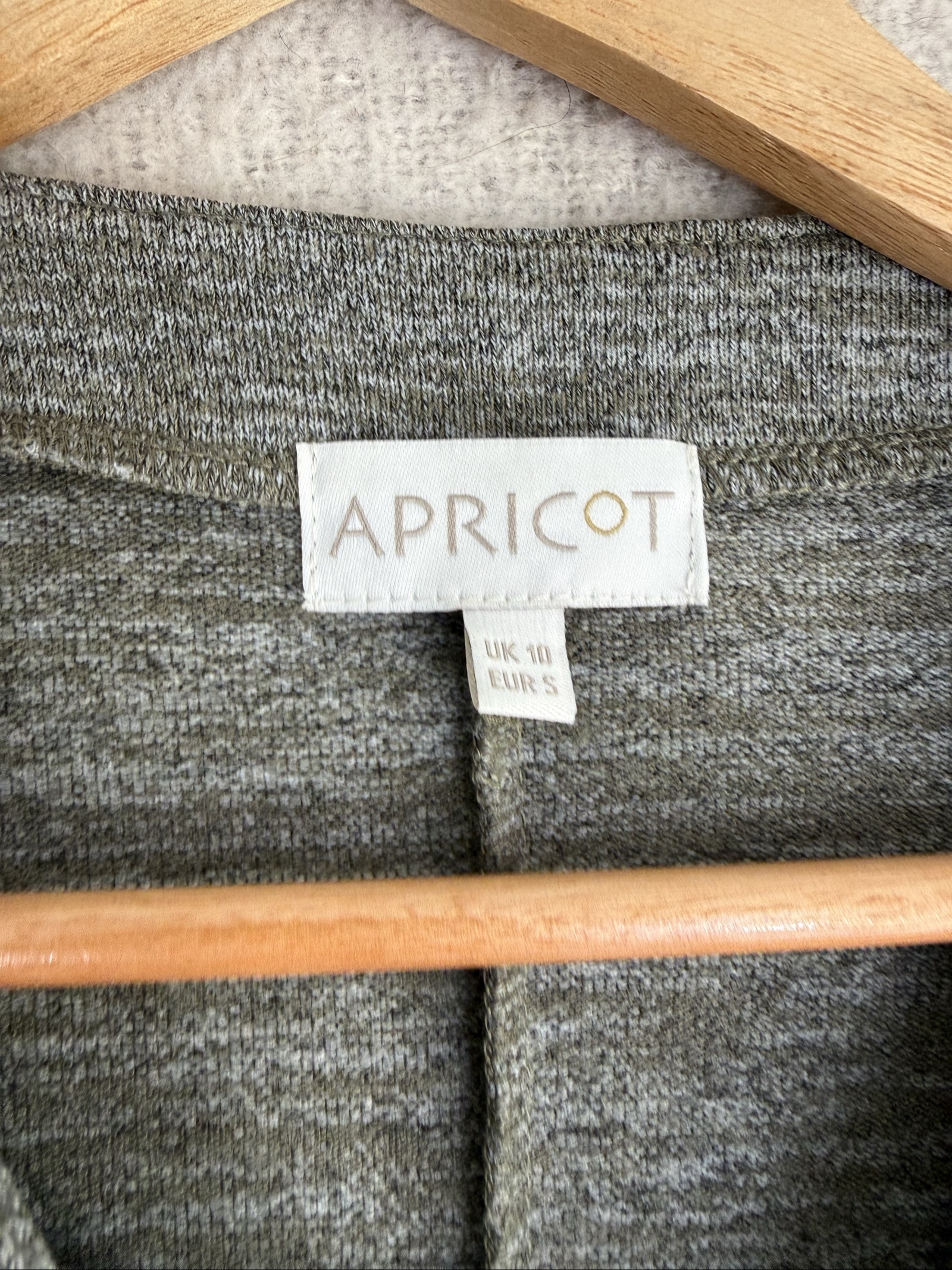 Apricot Grey Lace-Up Knit Jumper Top UK 10 Casual Soft Lightweight image 3