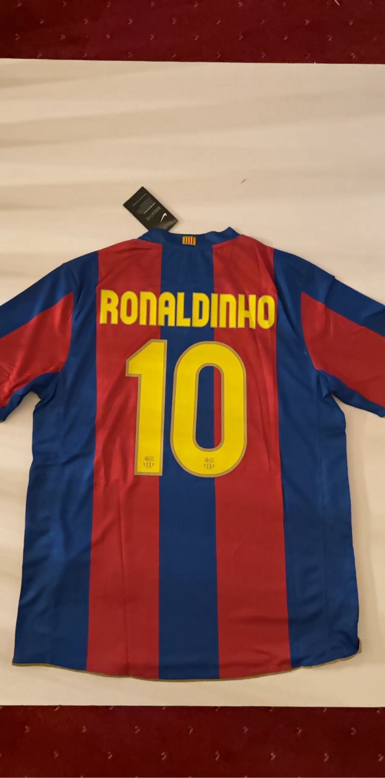 Nike Blue & Red Ronaldinho #10 Barcelona Football Shirt XXL