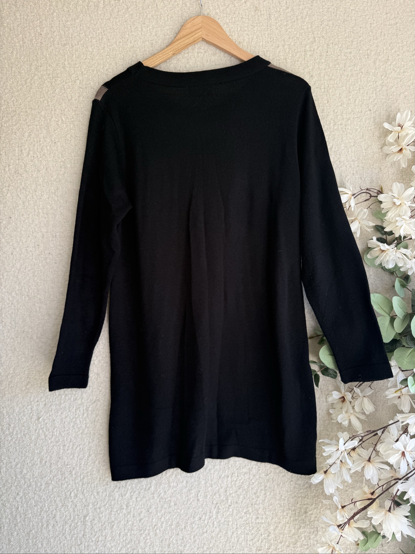 Afibel Brown Black & White Colour Block Knit Jumper UK 14 Soft Acrylic image 4