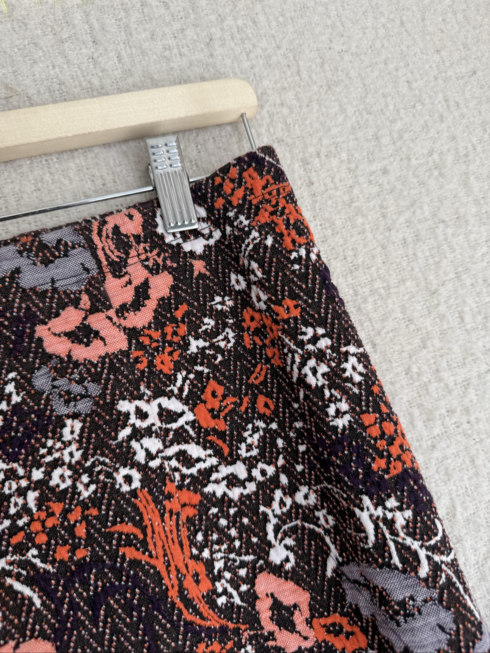 Tu Floral Print Pencil Skirt UK 10 Brown Orange White Stylish Workwear image 2
