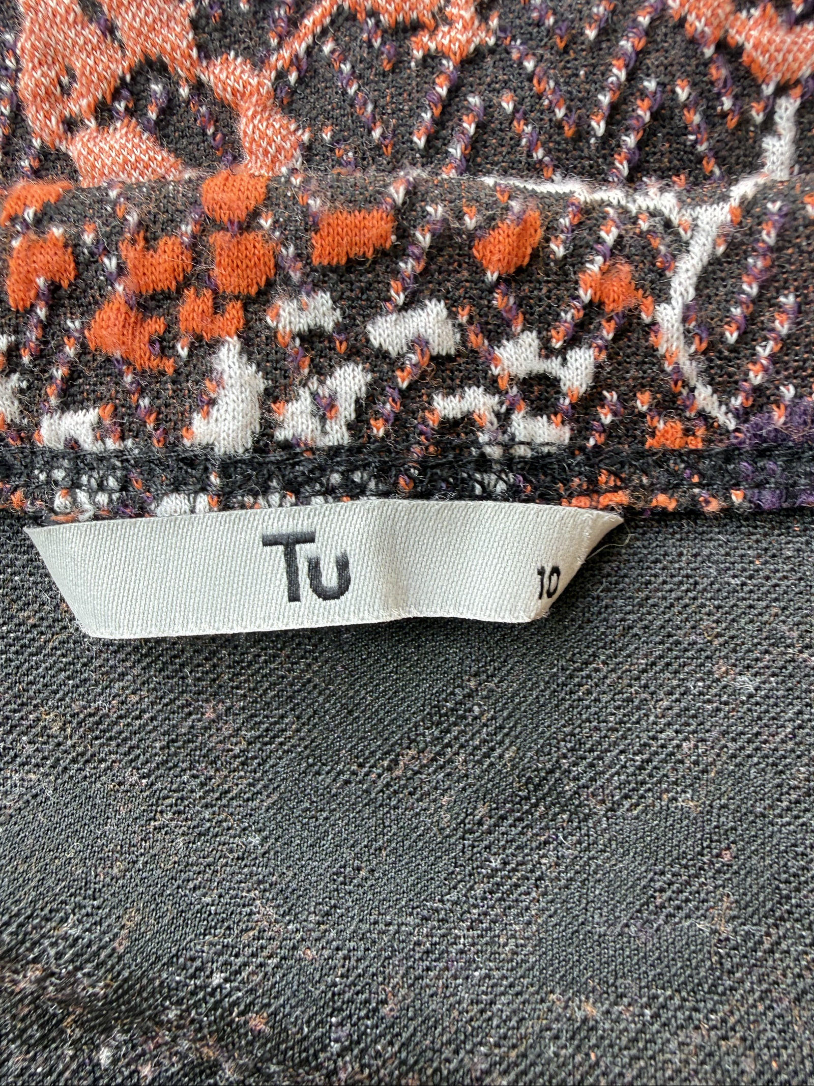 Tu Floral Print Pencil Skirt UK 10 Brown Orange White Stylish Workwear image 3