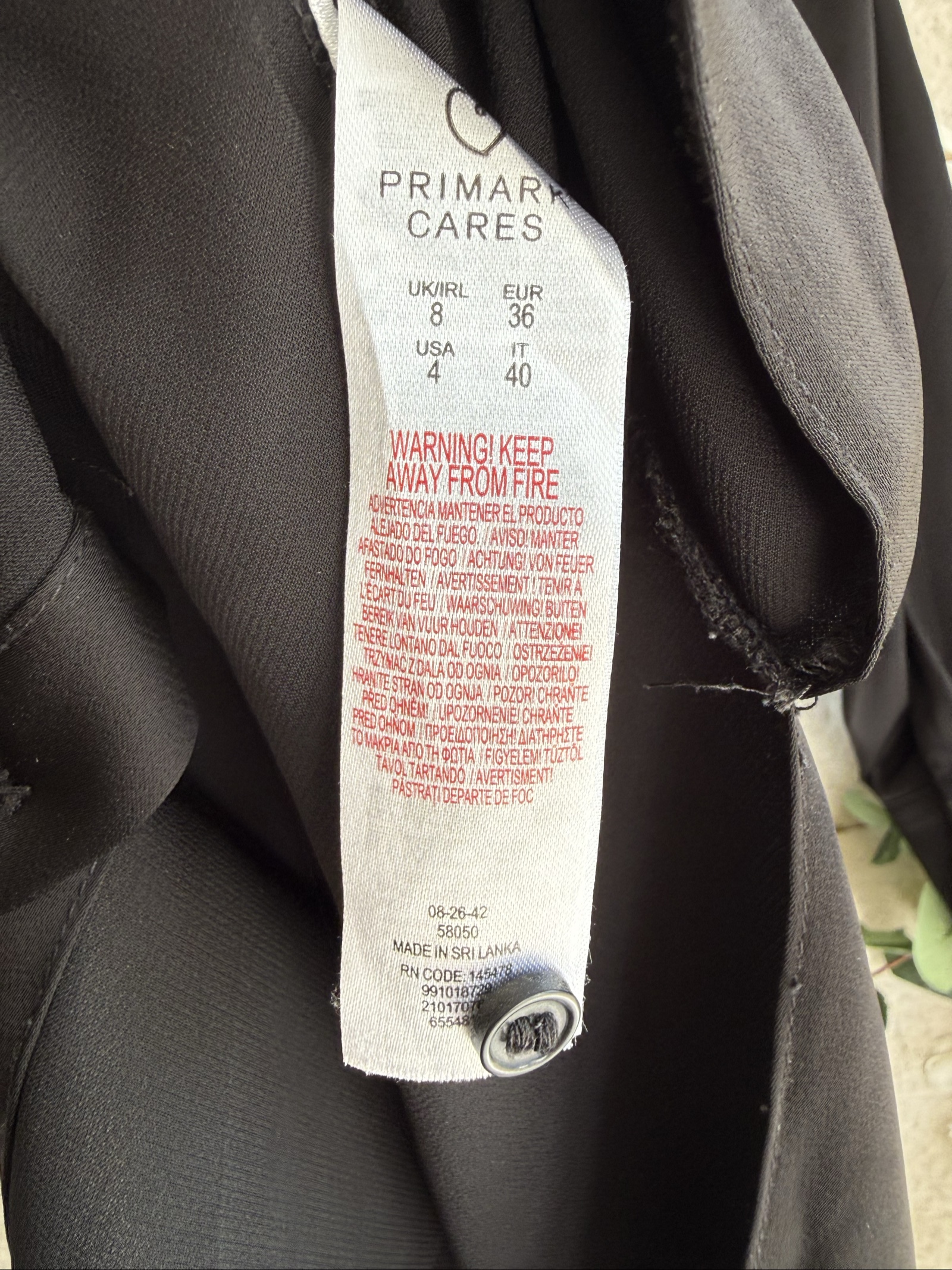Primark Black Oversized Shirt UK 8 Casual Long Sleeve Button Up image 6