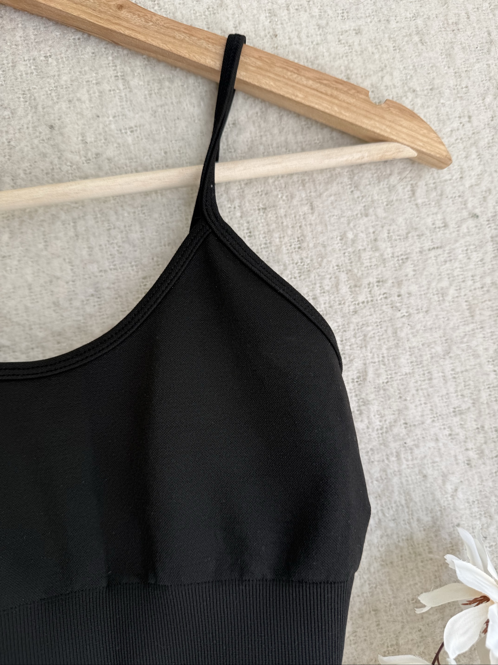 Yu & Me Black Crop Top Elastic Stretchy Sports Bralette Seamless UK S image 2