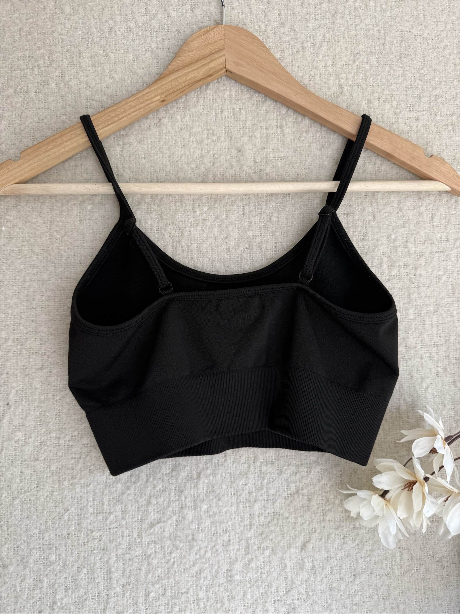 Yu & Me Black Crop Top Elastic Stretchy Sports Bralette Seamless UK S image 4