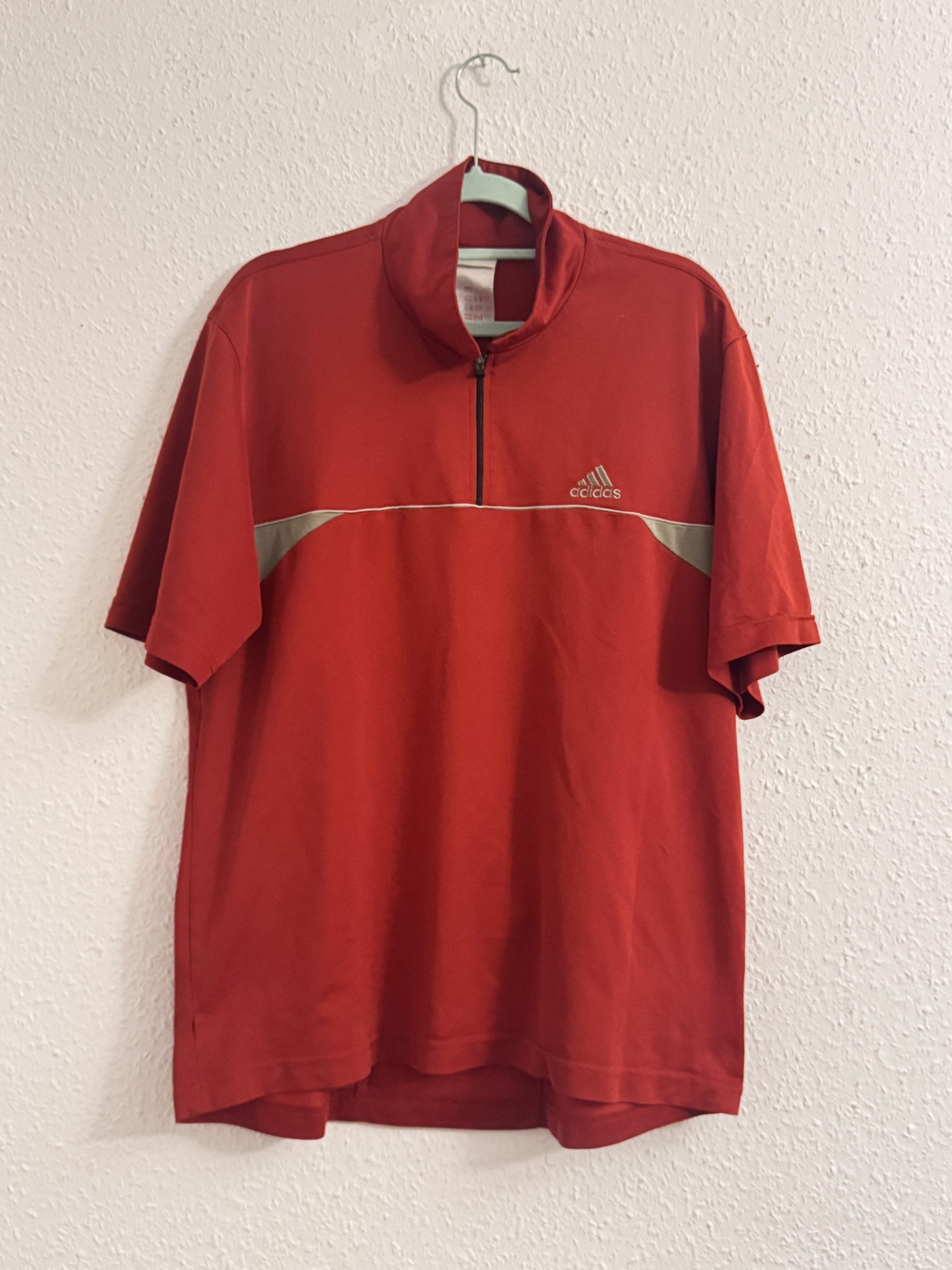 Adidas Red Half-Zip Sports Top XL Reflective Detail 2853