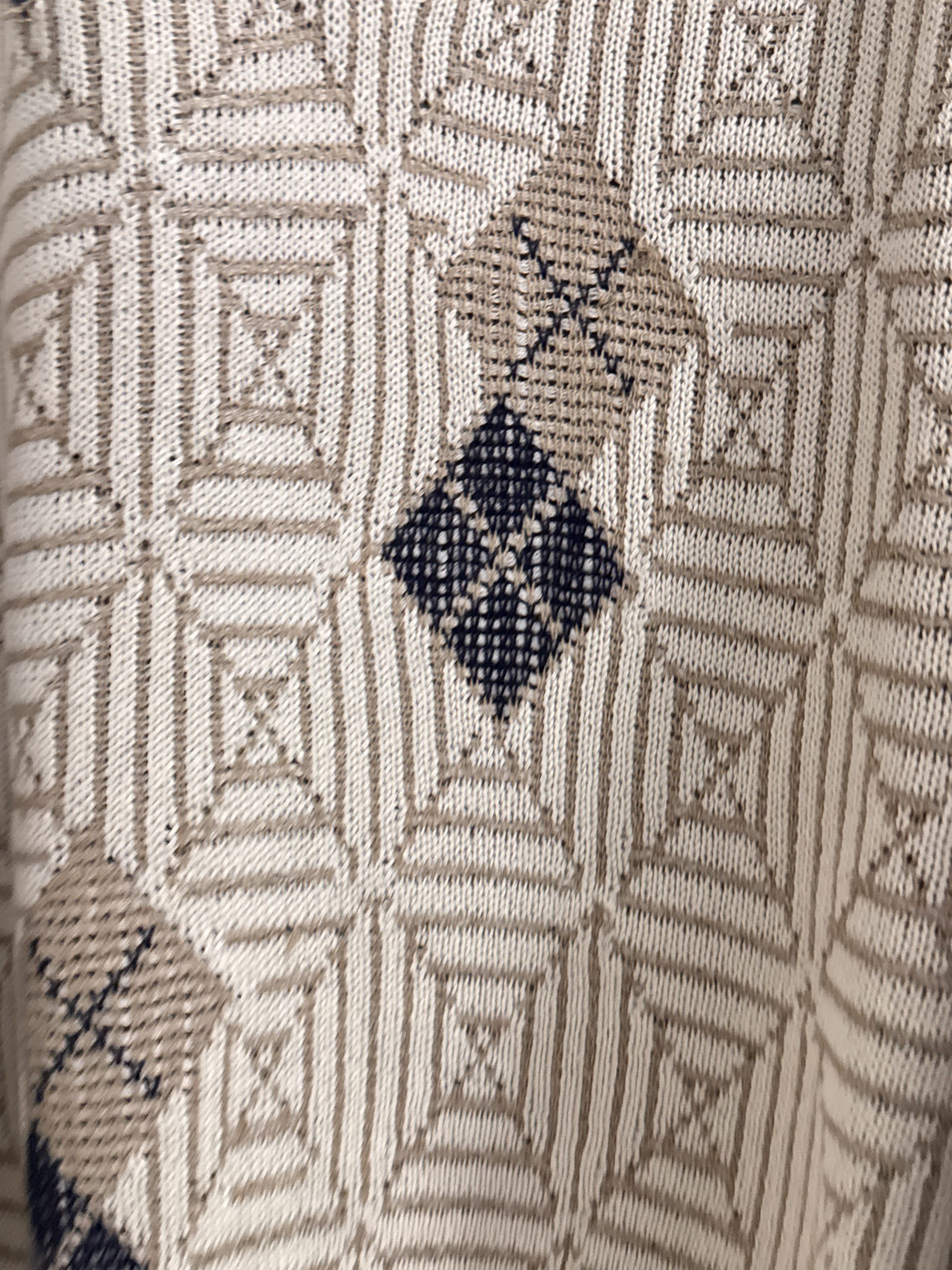Ungaro Beige & Brown Patterned Knit Polo Sweater M 2857 image 5