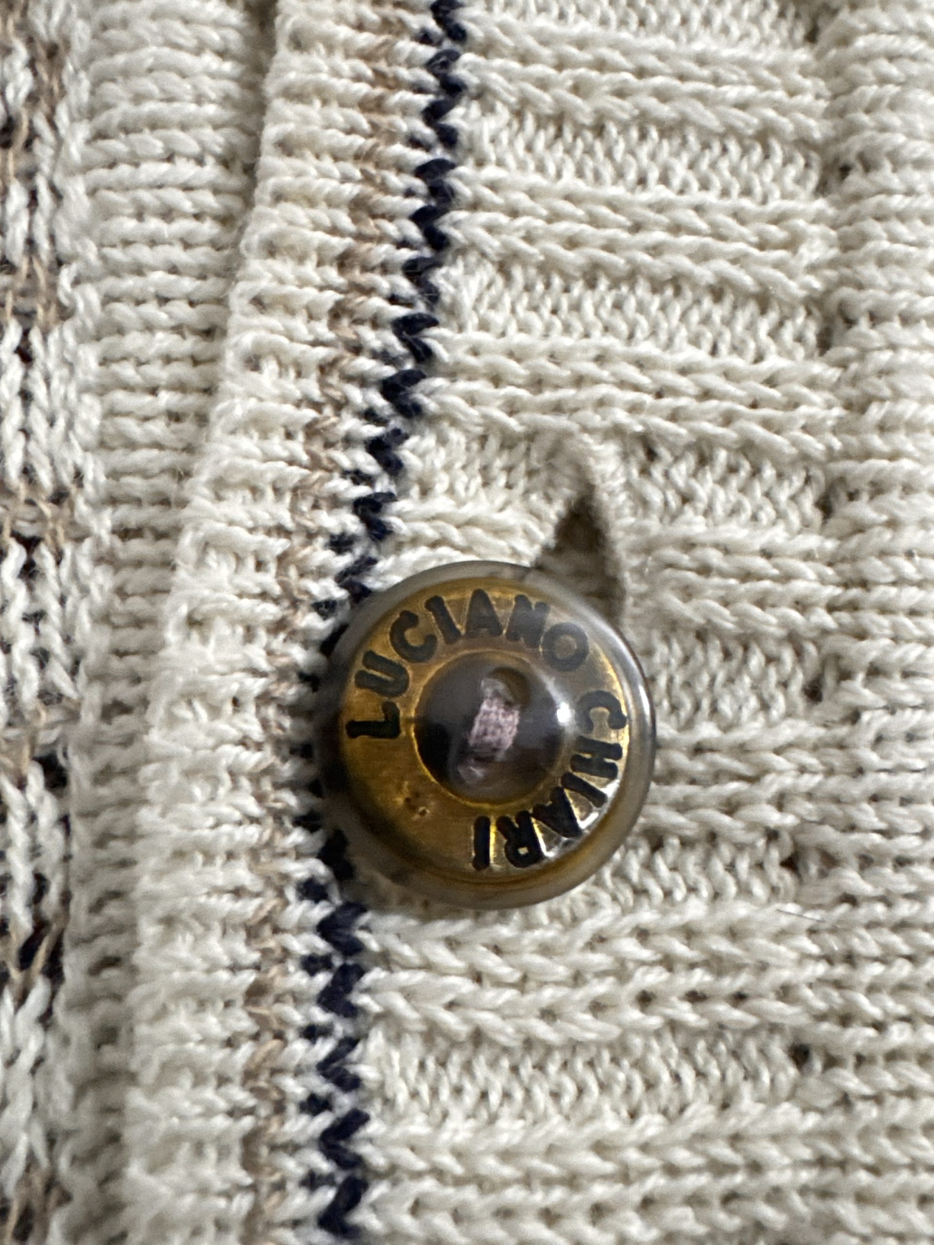 Ungaro Beige & Brown Patterned Knit Polo Sweater M 2857 image 7