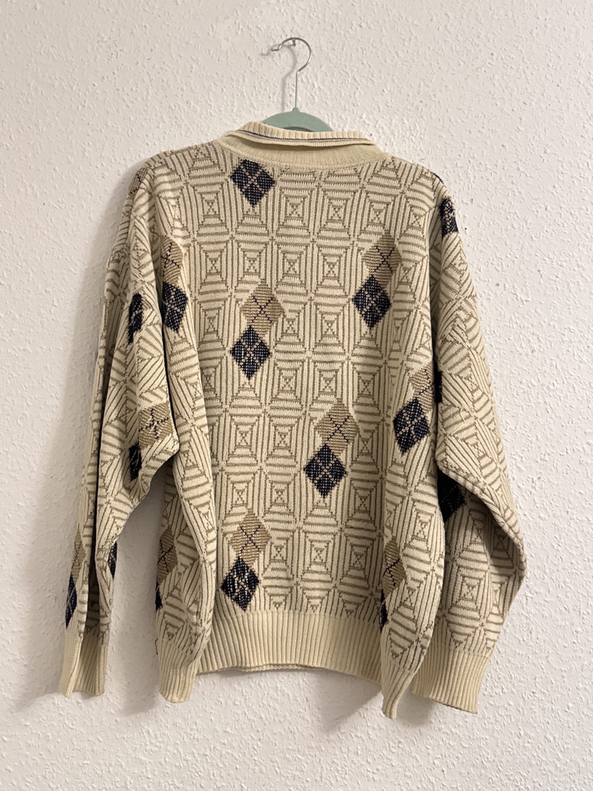 Ungaro Beige & Brown Patterned Knit Polo Sweater M 2857 image 10